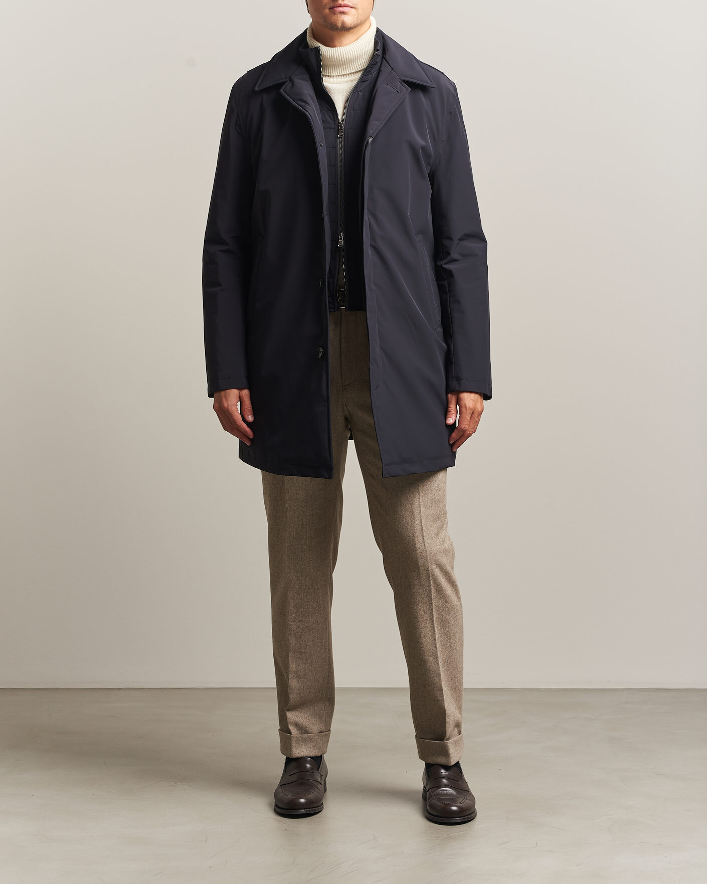 Men | Coats & Jackets | Oscar Jacobson | Zipped Padded Car Coat Navy