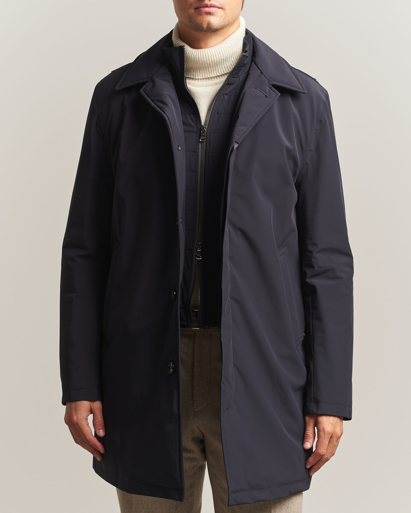 Men | Coats & Jackets | Oscar Jacobson | Zipped Padded Car Coat Navy