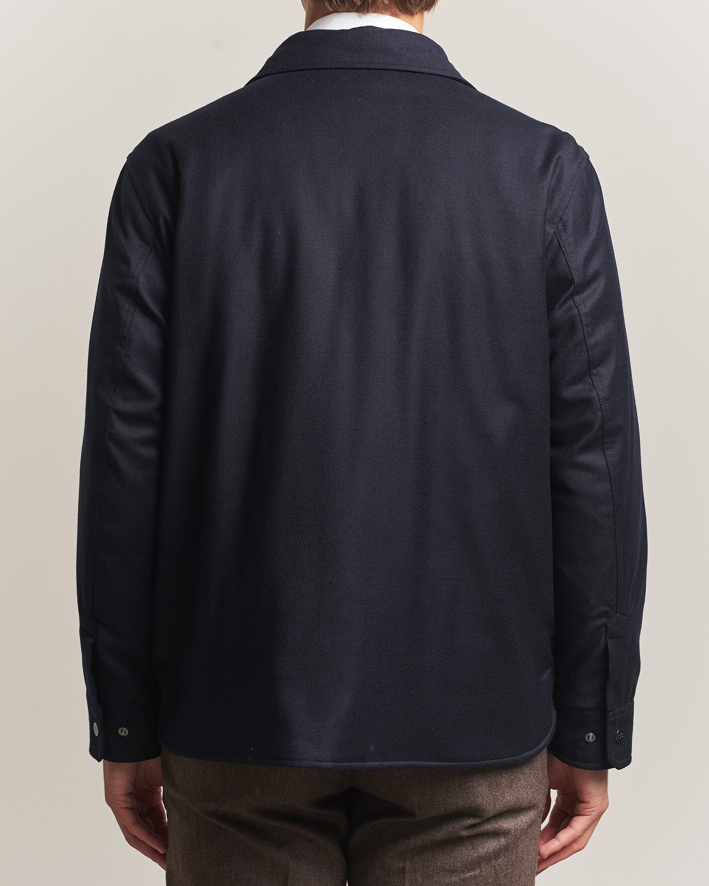 Men | Coats & Jackets | Oscar Jacobson | Nylon/Wool Padded Shirt Jacket Navy