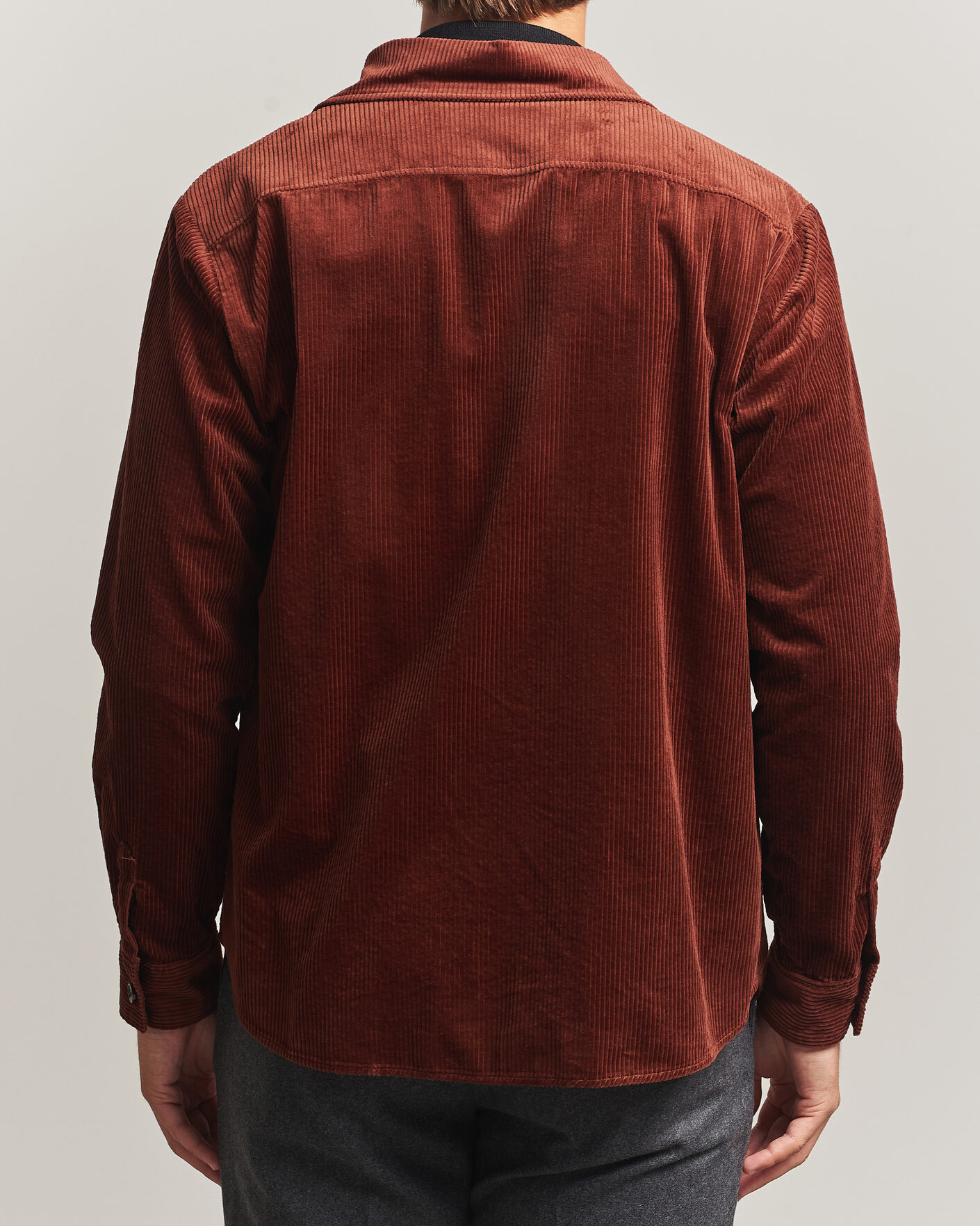 Men | Shirts | Oscar Jacobson | Magnus Cord Shirt Jacket Burgundy
