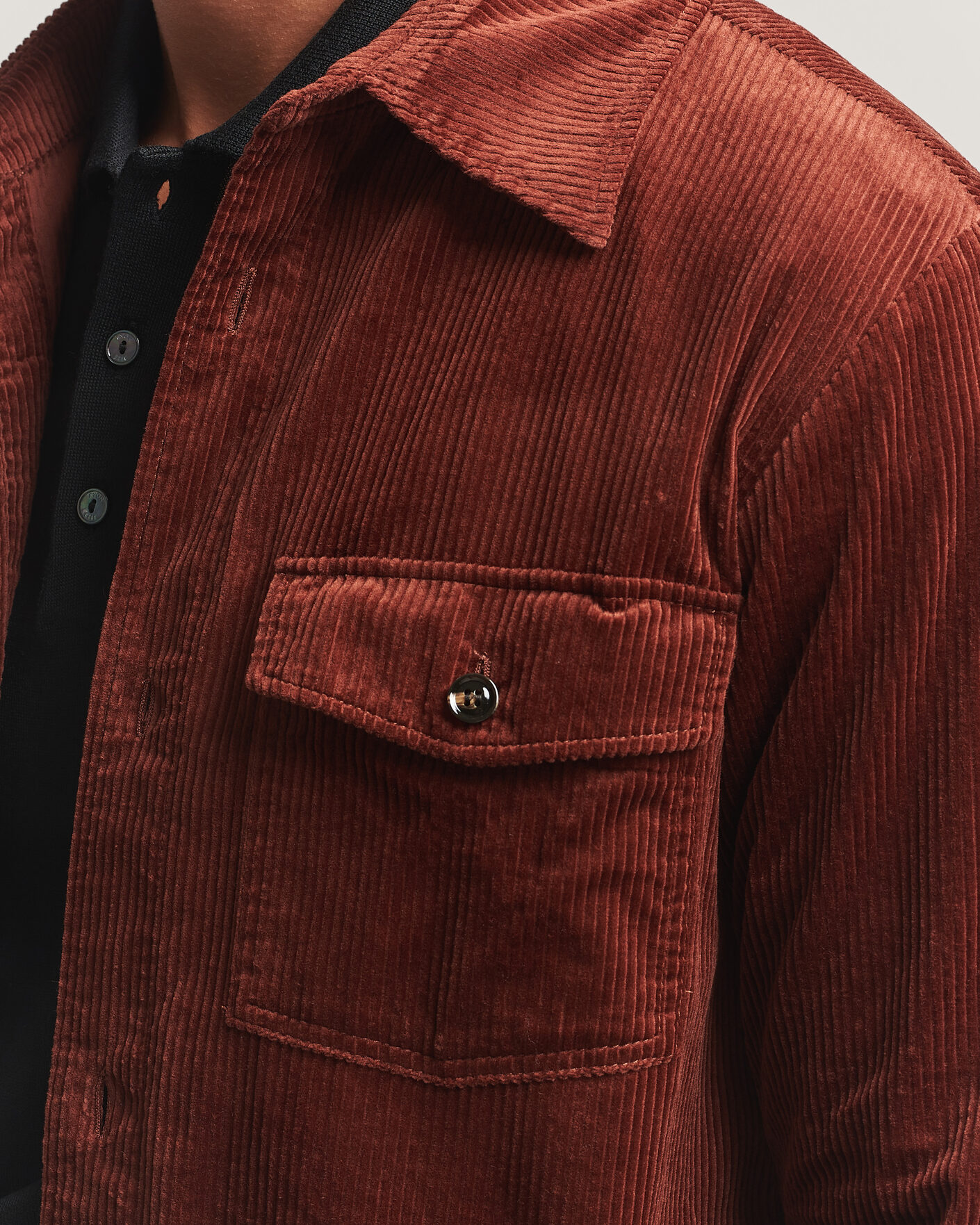 Men | Shirts | Oscar Jacobson | Magnus Cord Shirt Jacket Burgundy