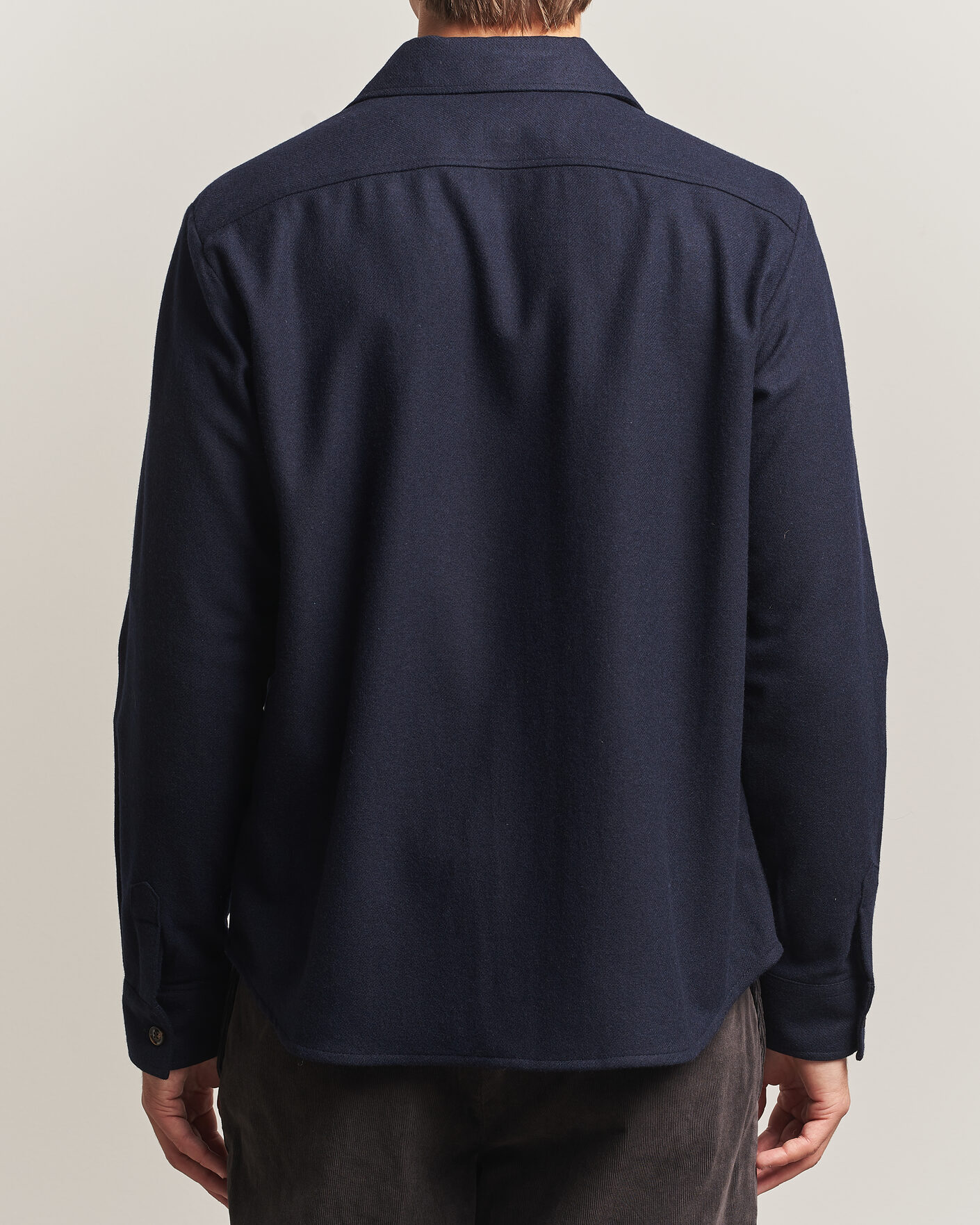 Men | Shirts | Oscar Jacobson | Magnus Wool Shirt Jacket Navy