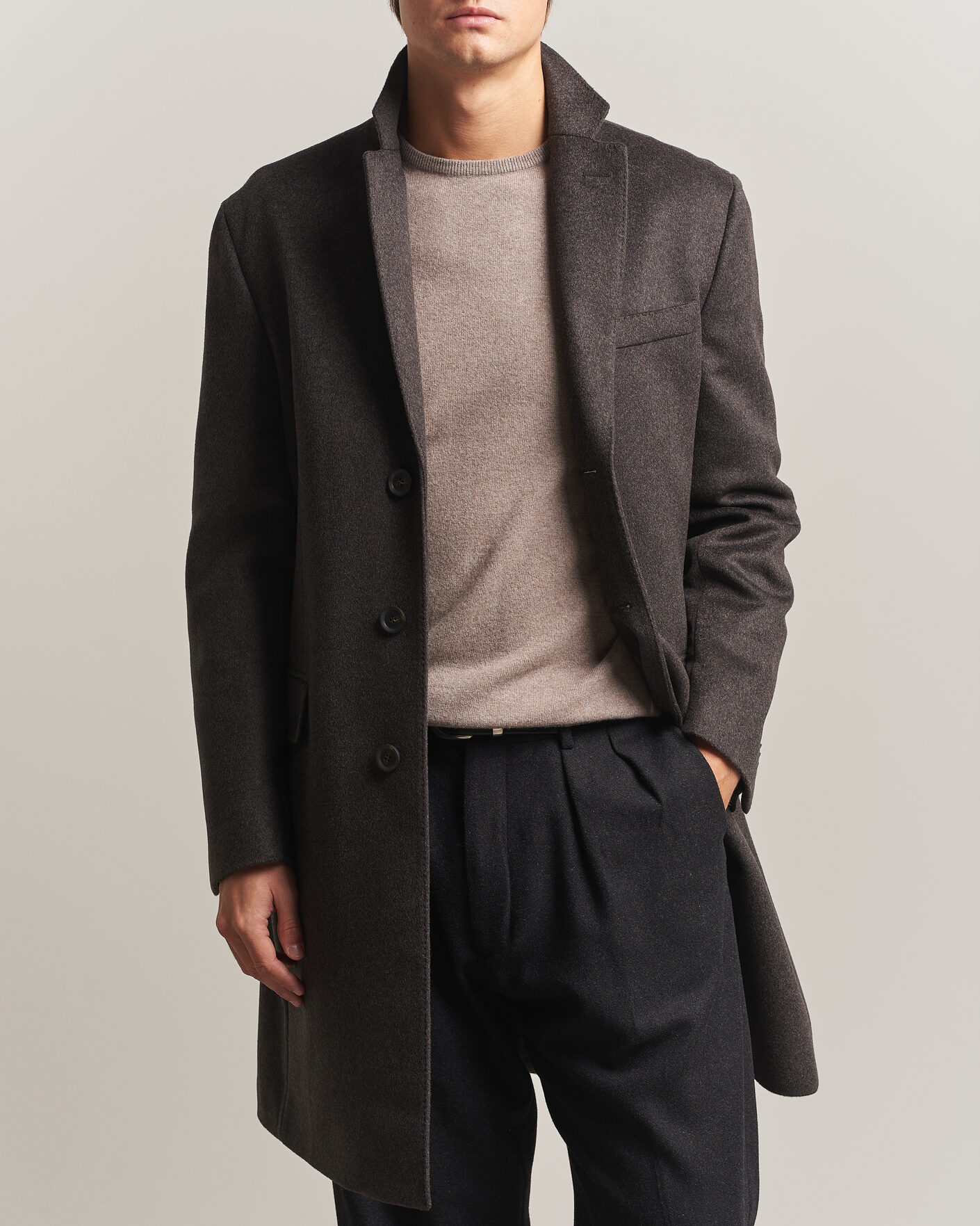 Men | Coats & Jackets | Oscar Jacobson | Sergio Wool Coat Brown