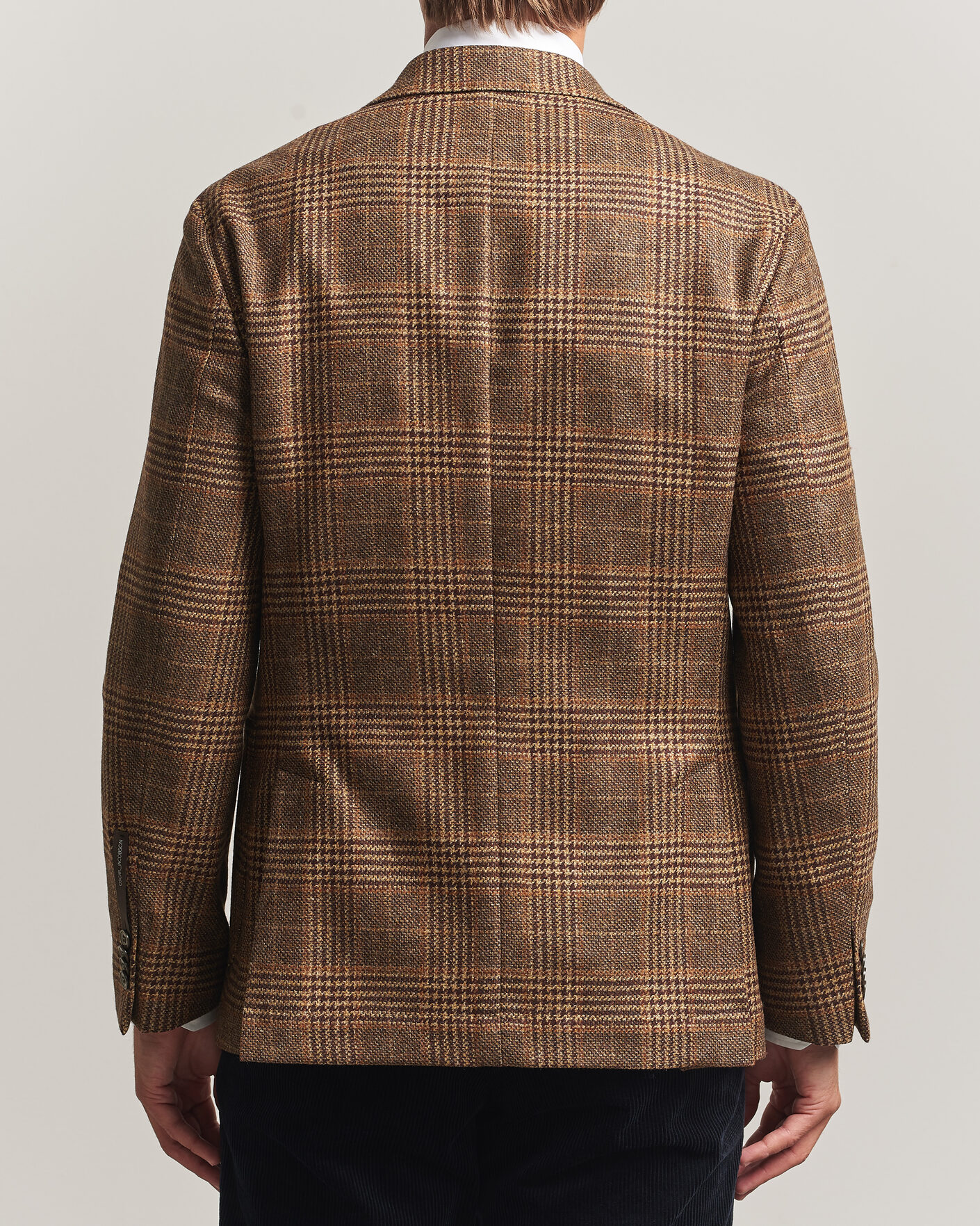 Men | Blazers | Oscar Jacobson | Ferry Patch Checked Wool/Cashmere Blazer Brown