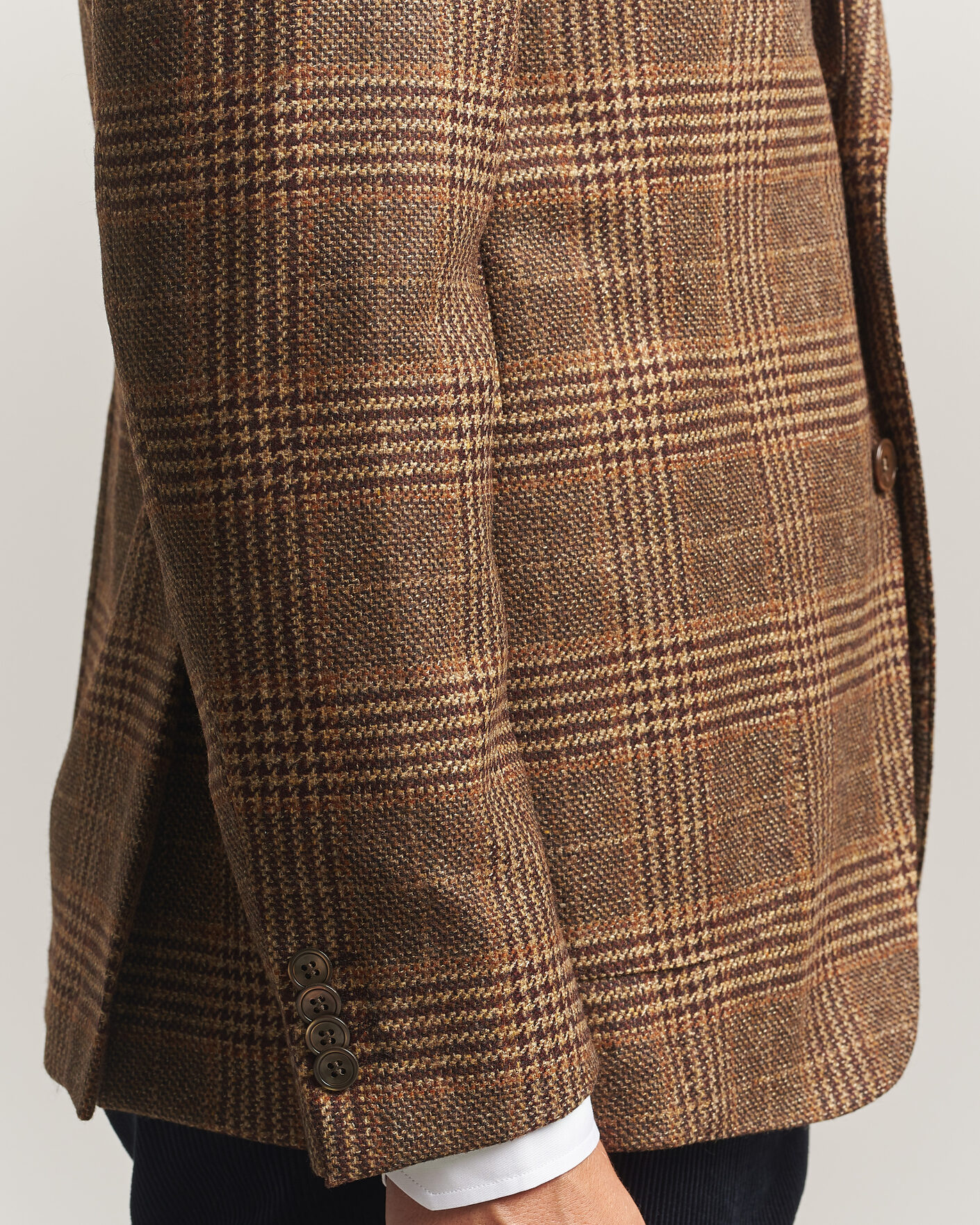 Men | Blazers | Oscar Jacobson | Ferry Patch Checked Wool/Cashmere Blazer Brown