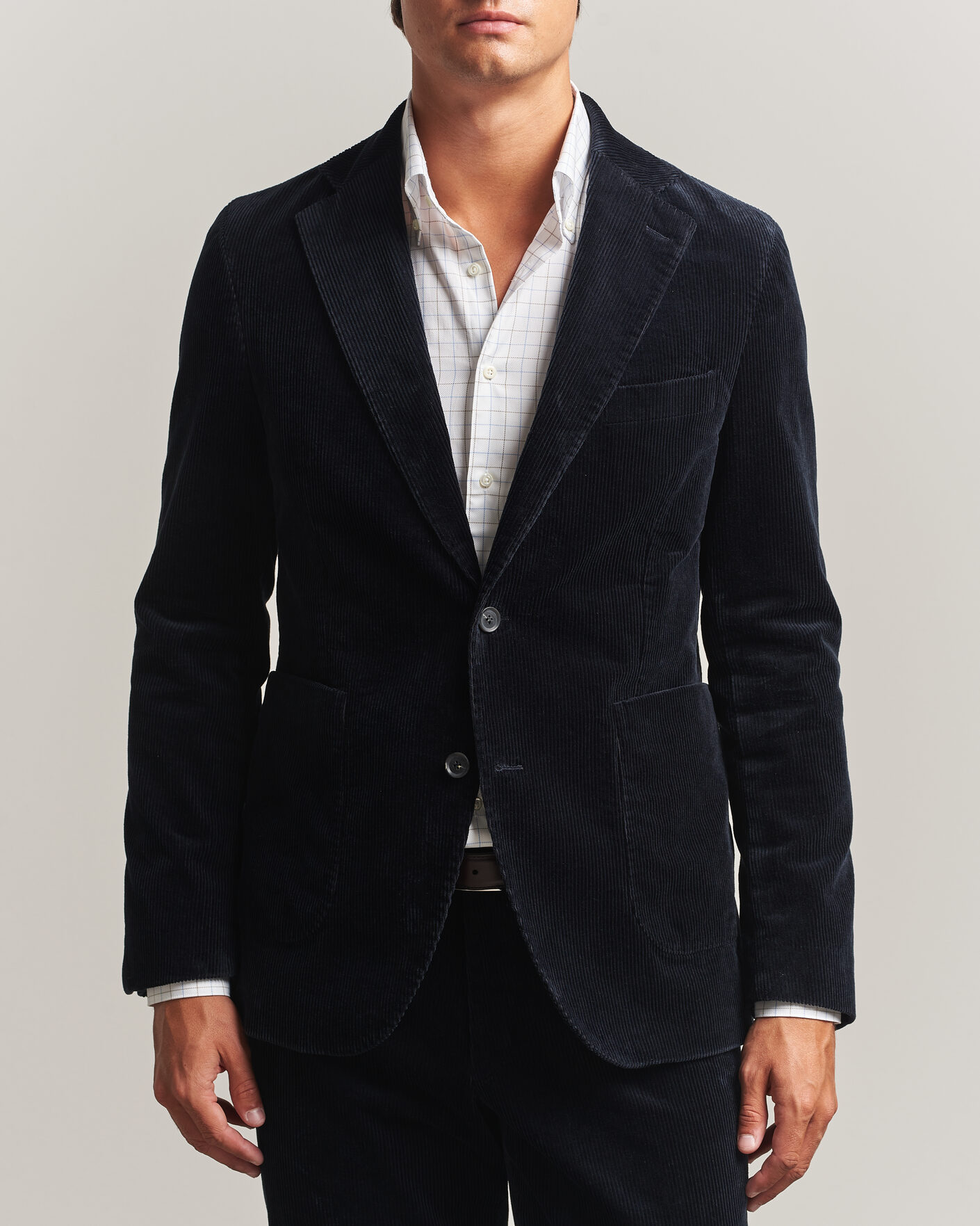 Men | Blazers | Oscar Jacobson | Fogerty Patch Pocket Cord Blazer Navy