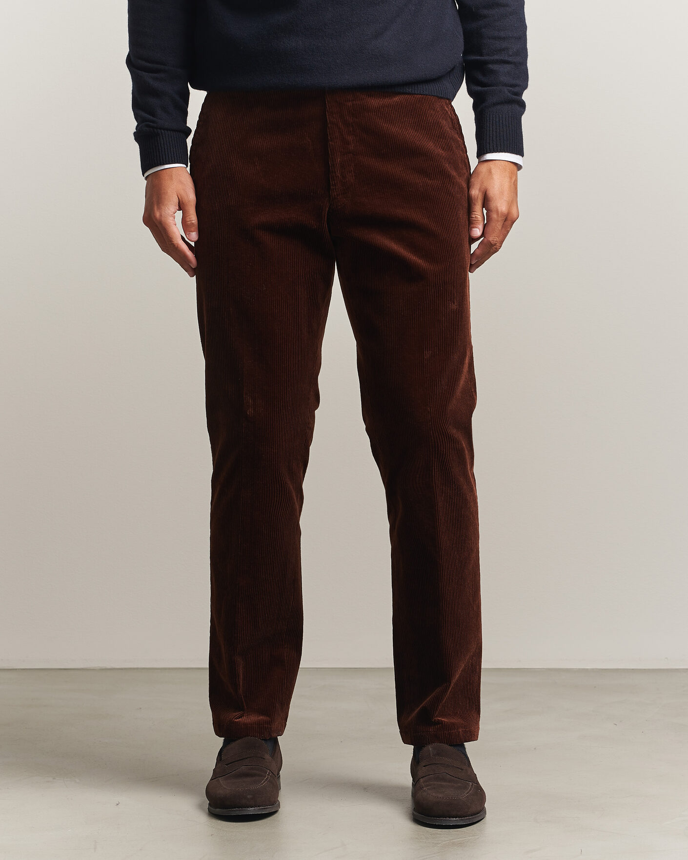 Men | Trousers | Oscar Jacobson | Dandy Corduroy Trousers Brown