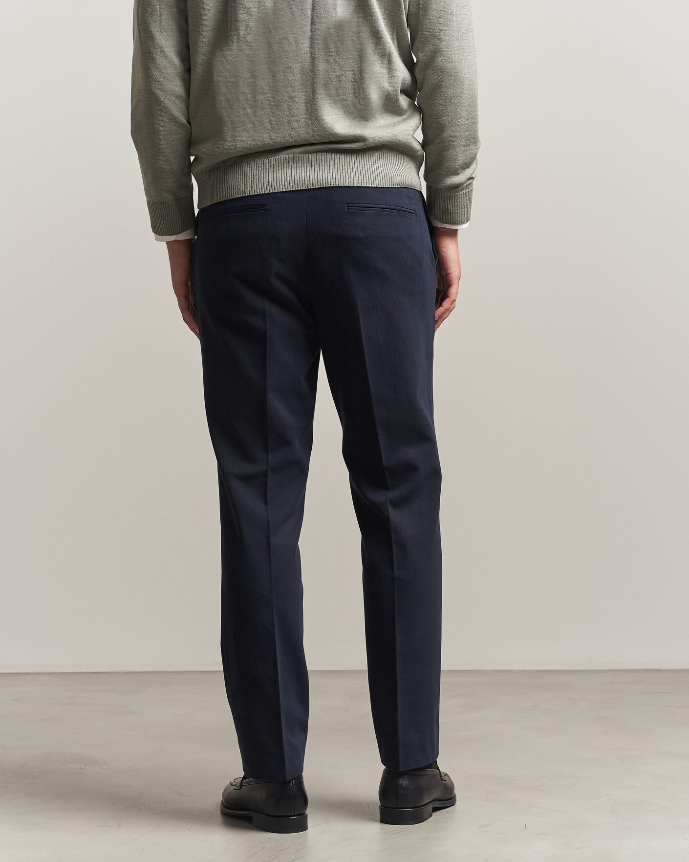 Men | Trousers | Oscar Jacobson | Dandy Brushed Cotton Trousers Blue