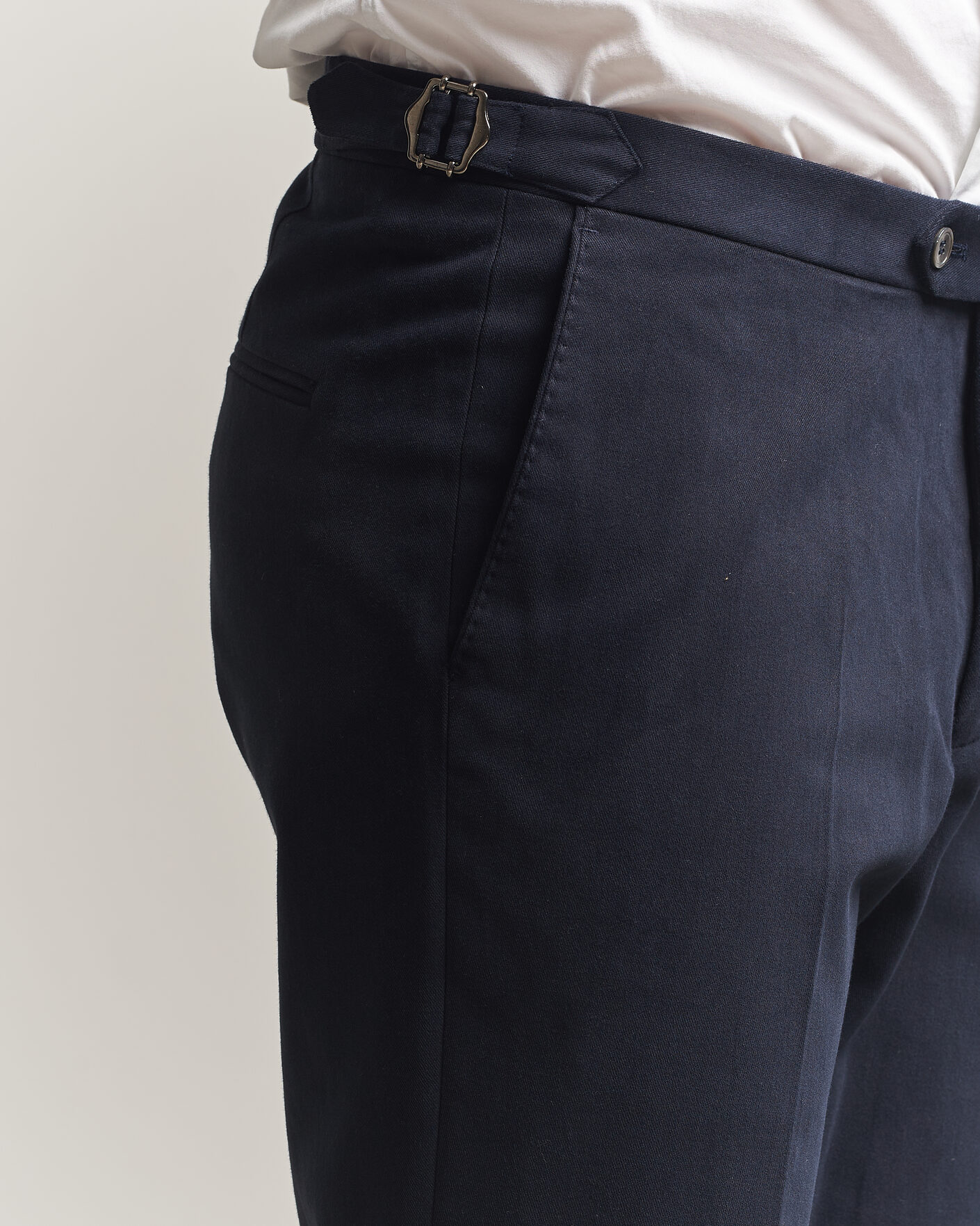 Men | Trousers | Oscar Jacobson | Dandy Brushed Cotton Trousers Blue