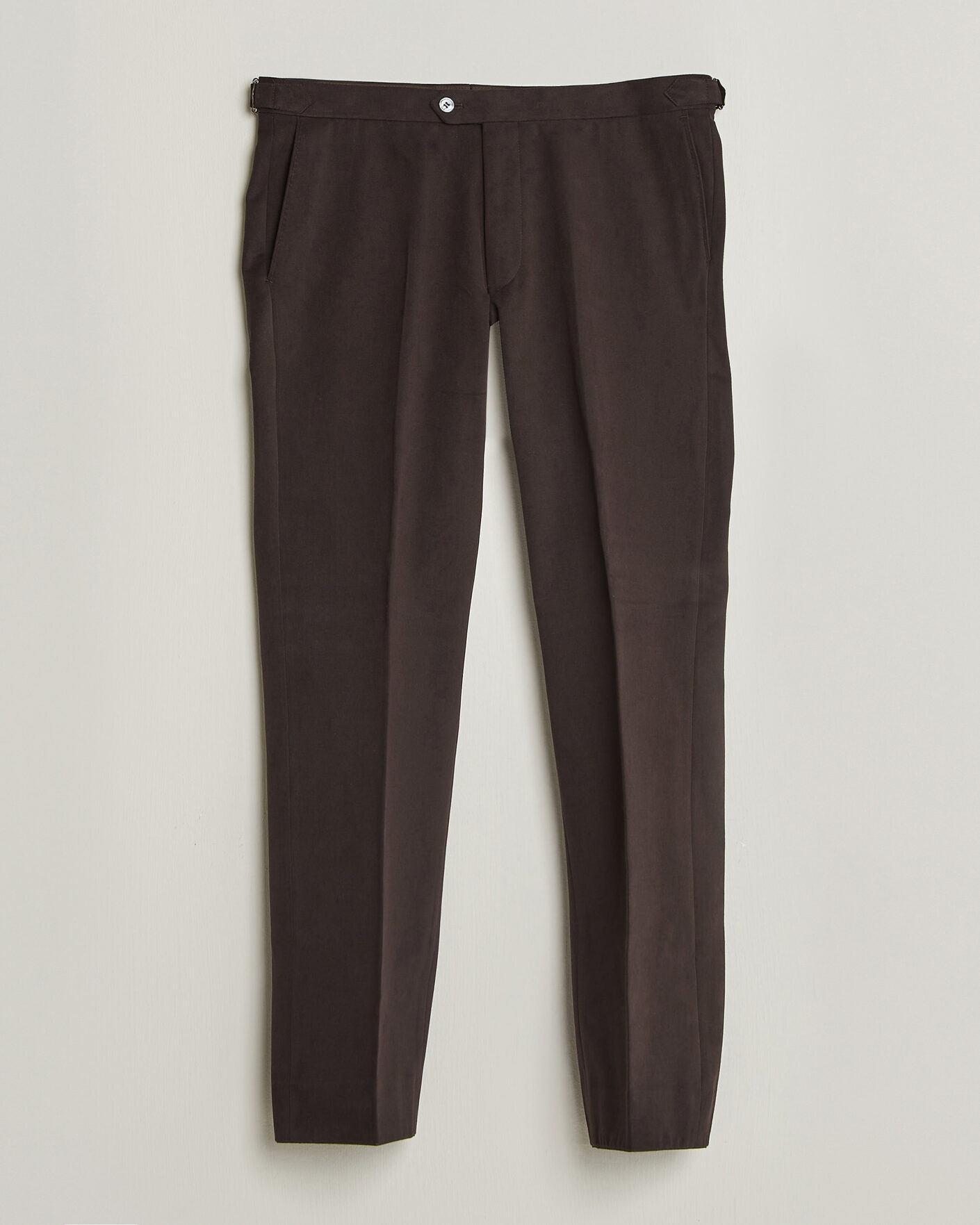 Men | Trousers | Oscar Jacobson | Dandy Brushed Cotton Trousers Brown