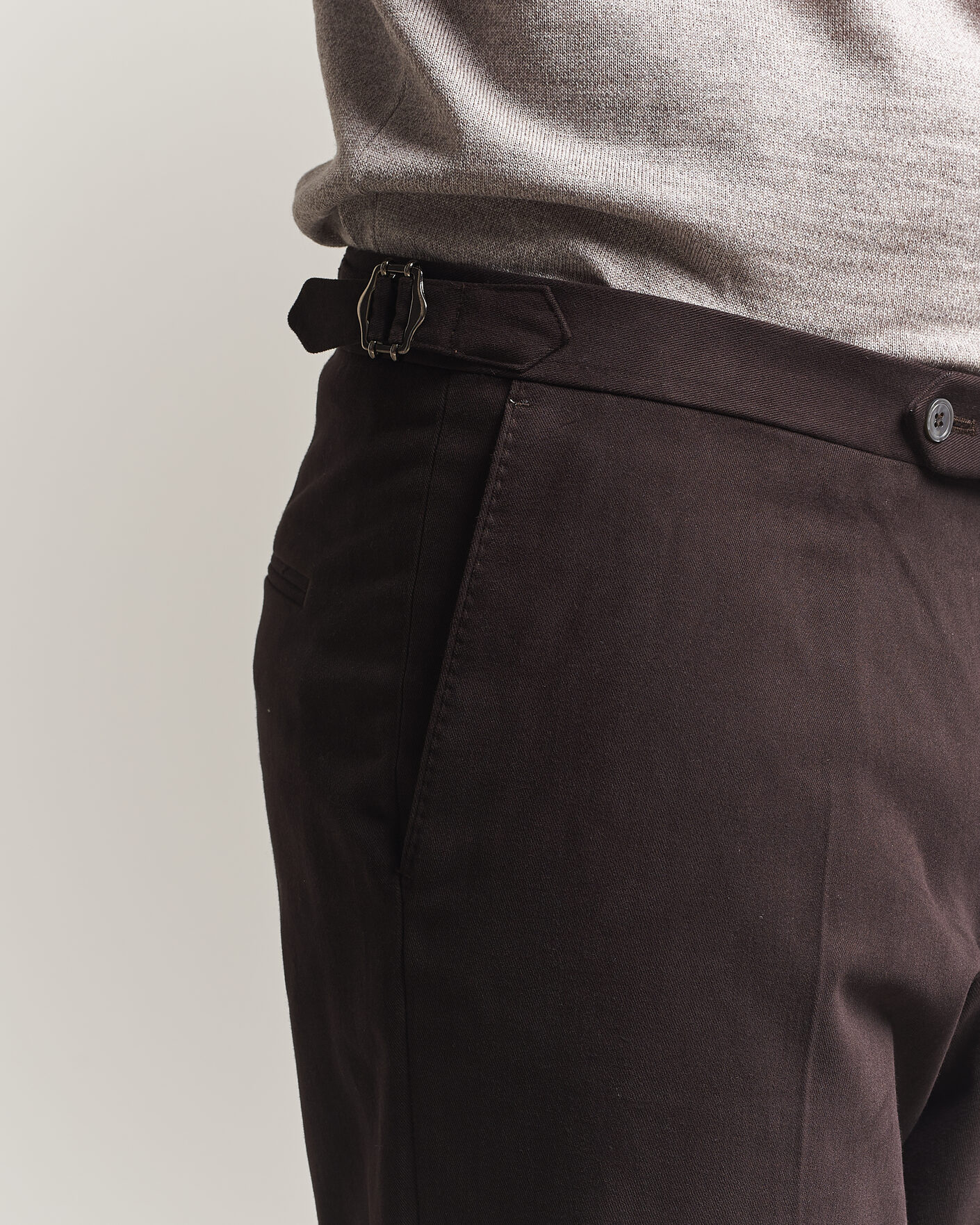 Men | Trousers | Oscar Jacobson | Dandy Brushed Cotton Trousers Brown