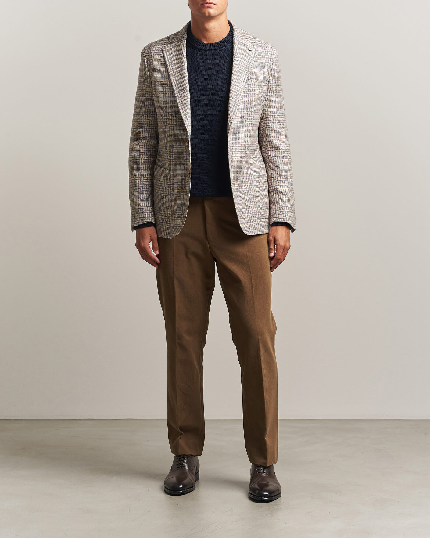 Men | Trousers | Oscar Jacobson | Dandy Brushed Cotton Trousers Camel