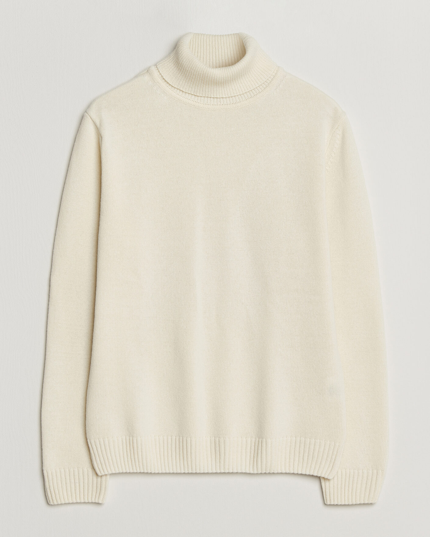 Men | Sweaters & Knitwear | Stenströms | Brushed Merino Rollneck Off White