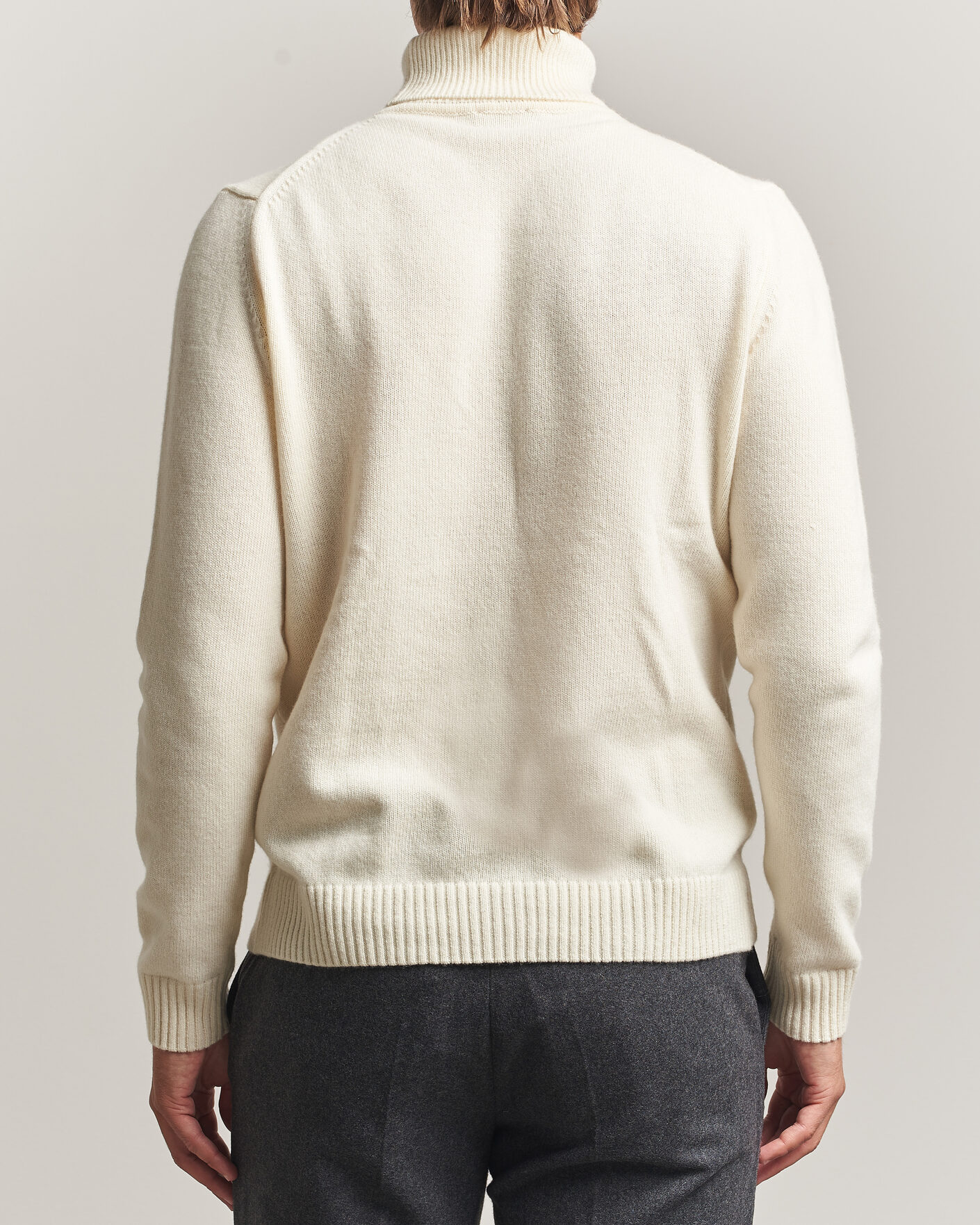 Men | Sweaters & Knitwear | Stenströms | Brushed Merino Rollneck Off White