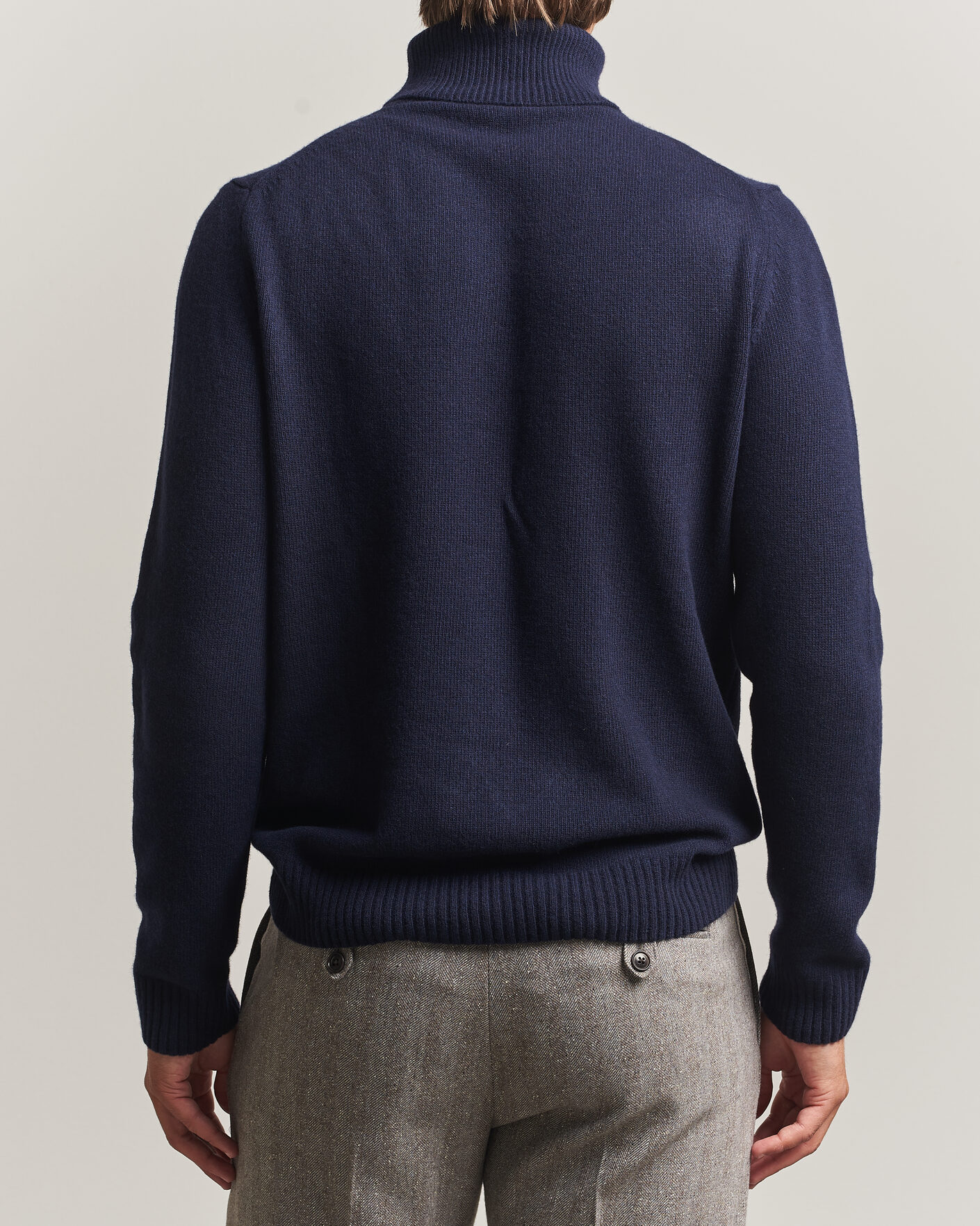 Men | Sweaters & Knitwear | Stenströms | Brushed Merino Rollneck Navy