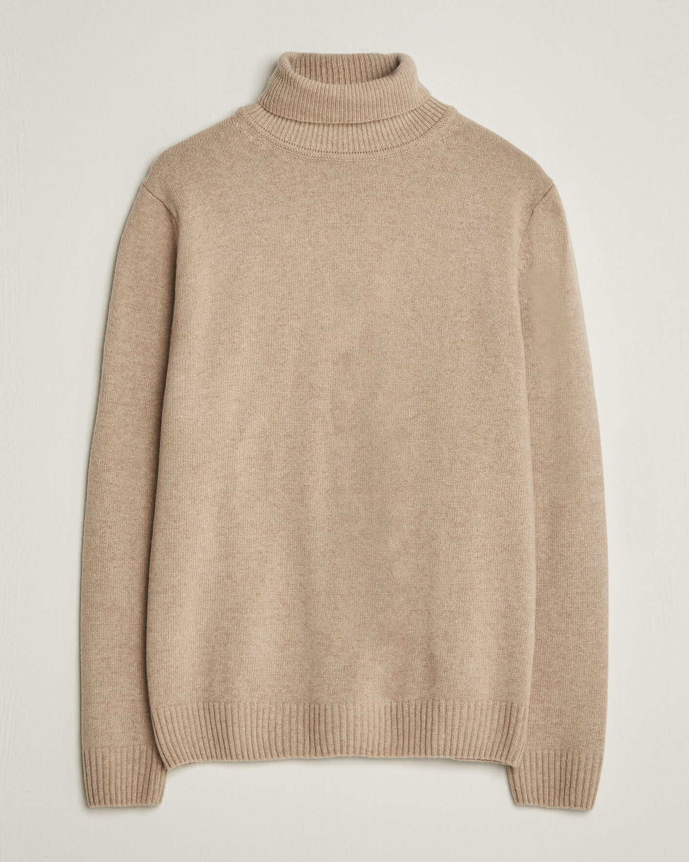 Men | Sweaters & Knitwear | Stenströms | Brushed Merino Rollneck Beige