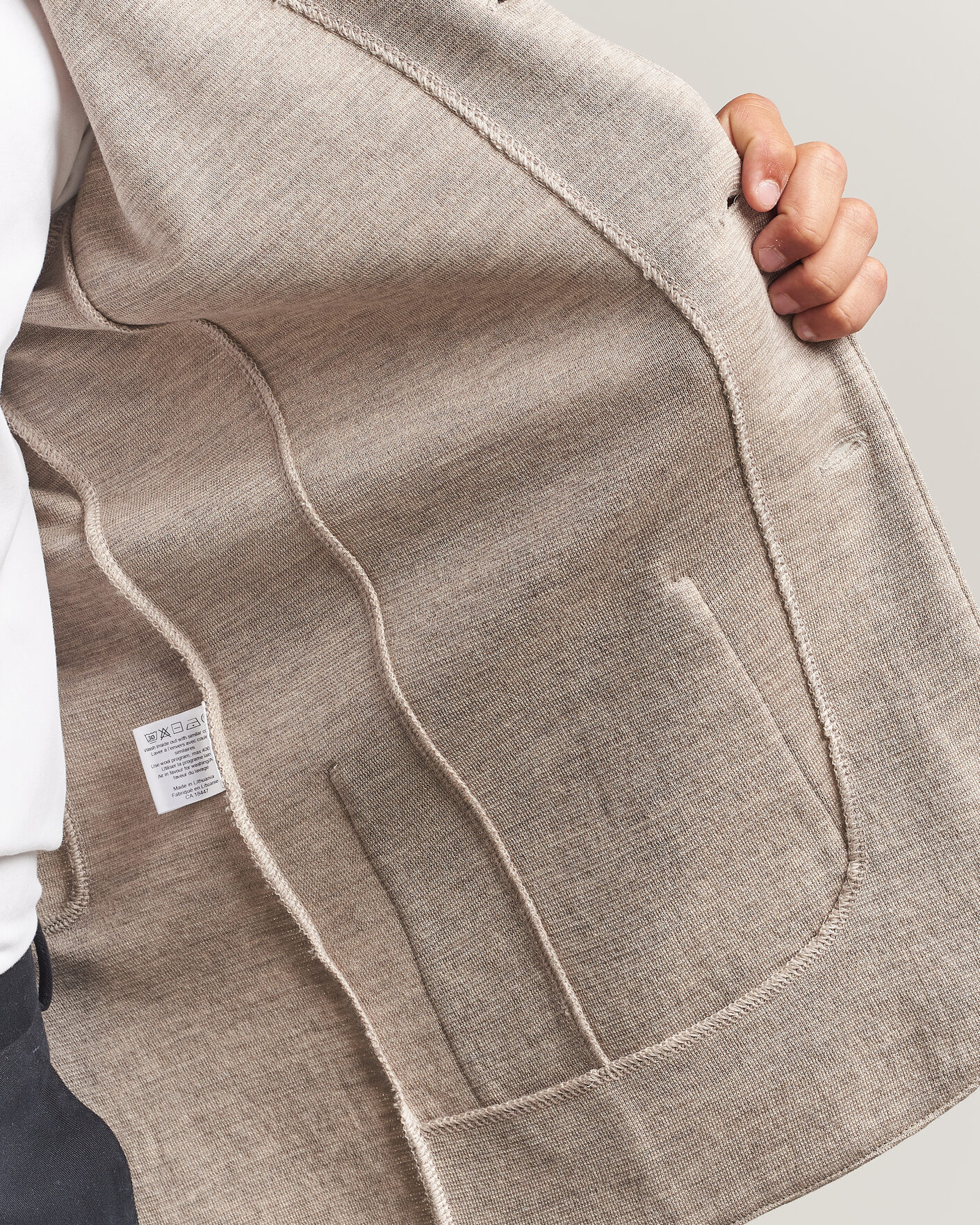 Men | Blazers | Stenströms | Milano Knitted Merino Blazer Beige