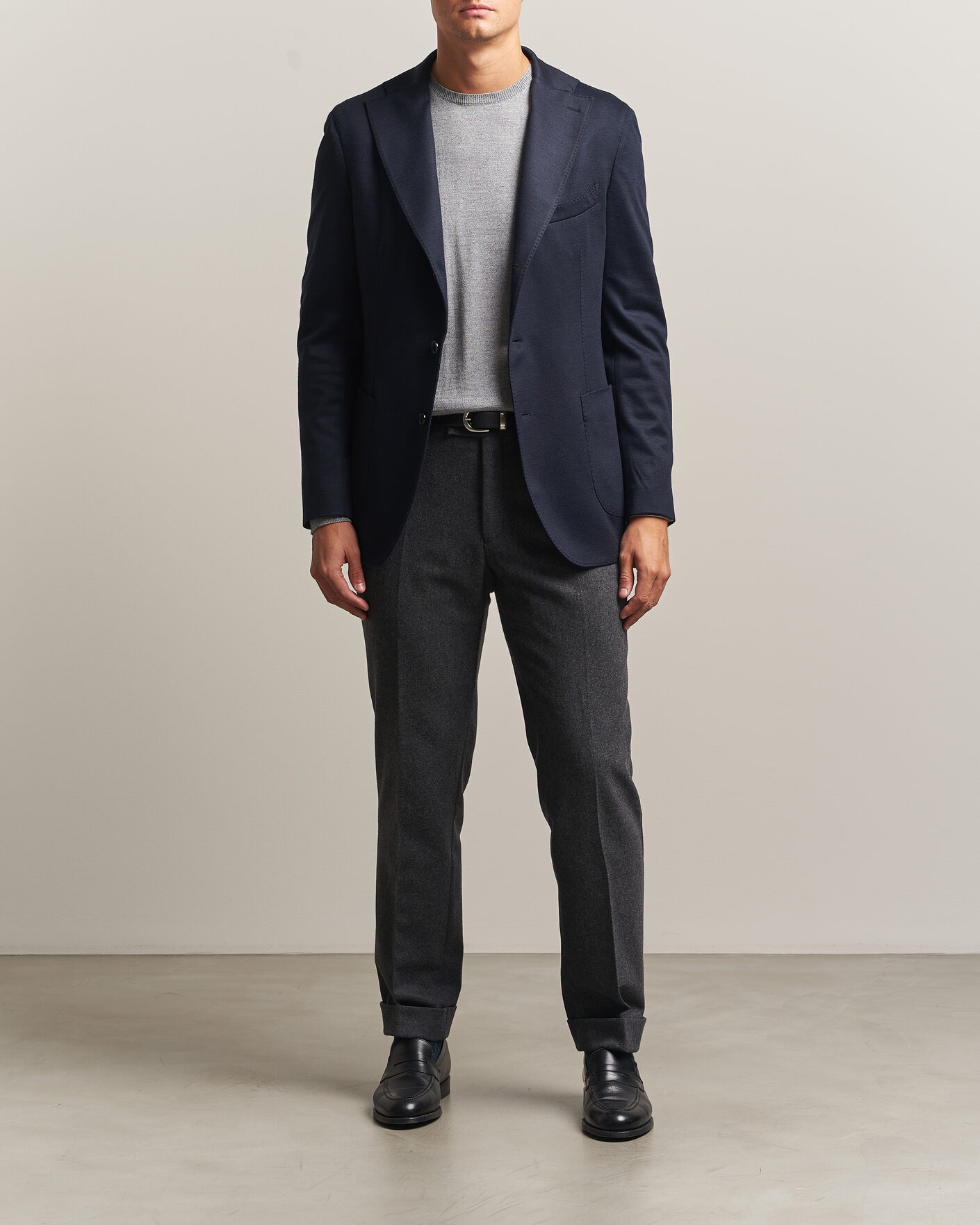 Men | Blazers | Stenströms | Wool Jersey Blazer Navy