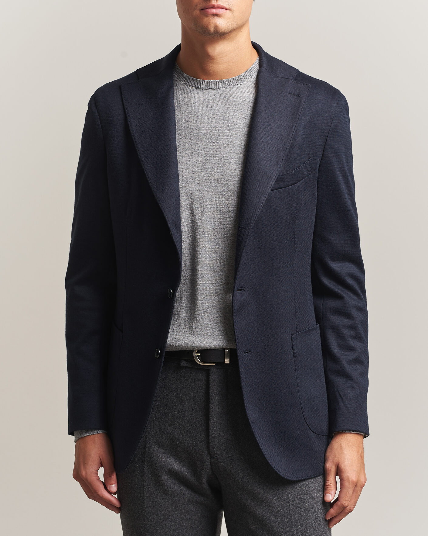 Men | Blazers | Stenströms | Wool Jersey Blazer Navy
