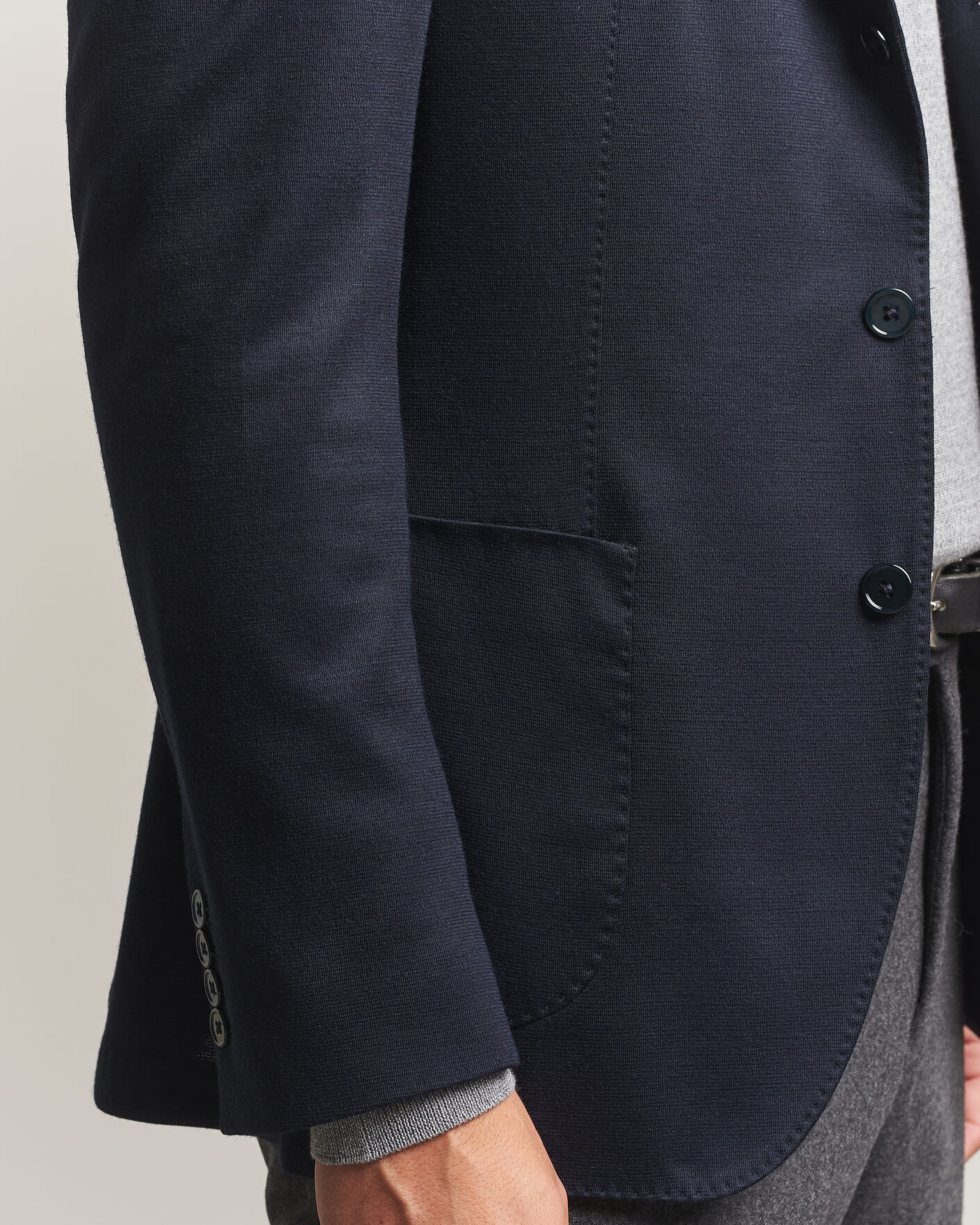 Men | Blazers | Stenströms | Wool Jersey Blazer Navy