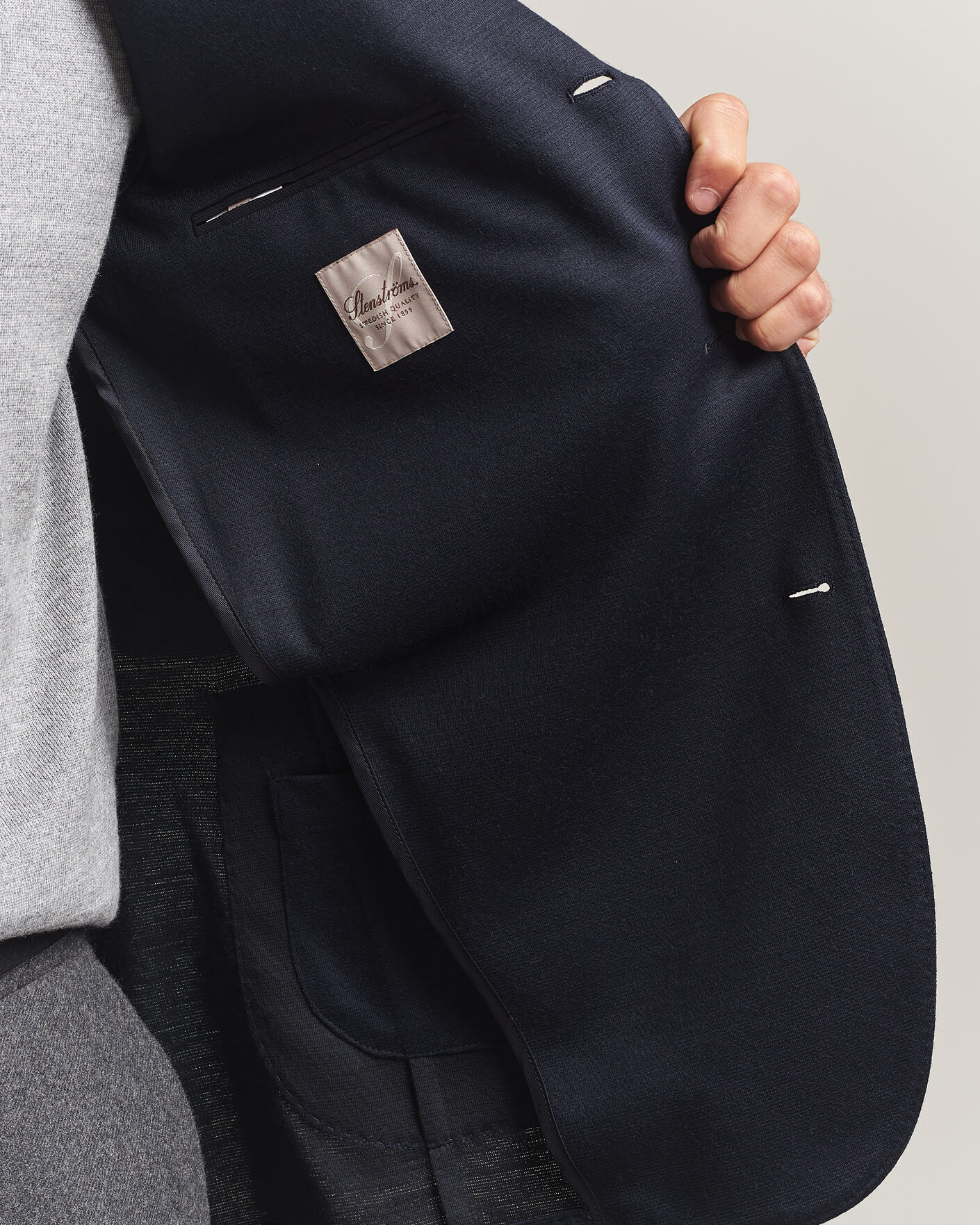 Men | Blazers | Stenströms | Wool Jersey Blazer Navy