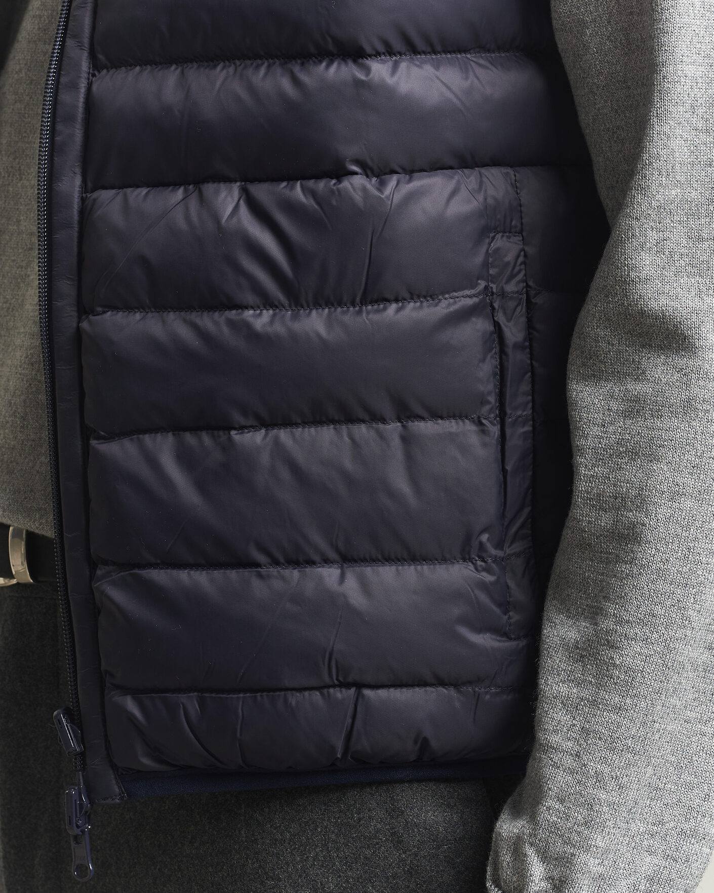 Men | Gilets | Stenströms | Reversible Knitted Merino/Nylon Vest Navy
