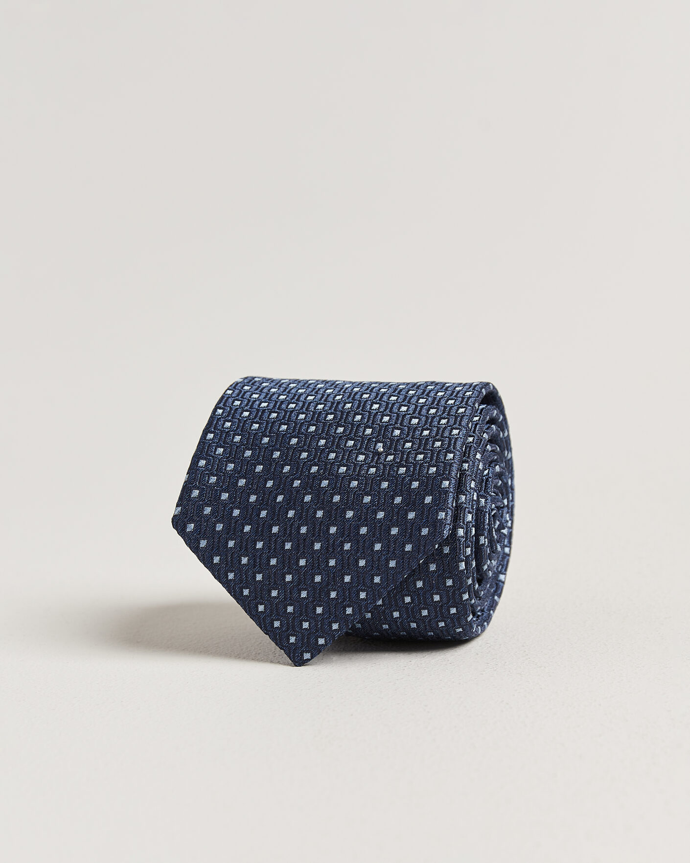 Men | Ties | Stenströms | Woven Silk Dot Tie 7,5cm Navy