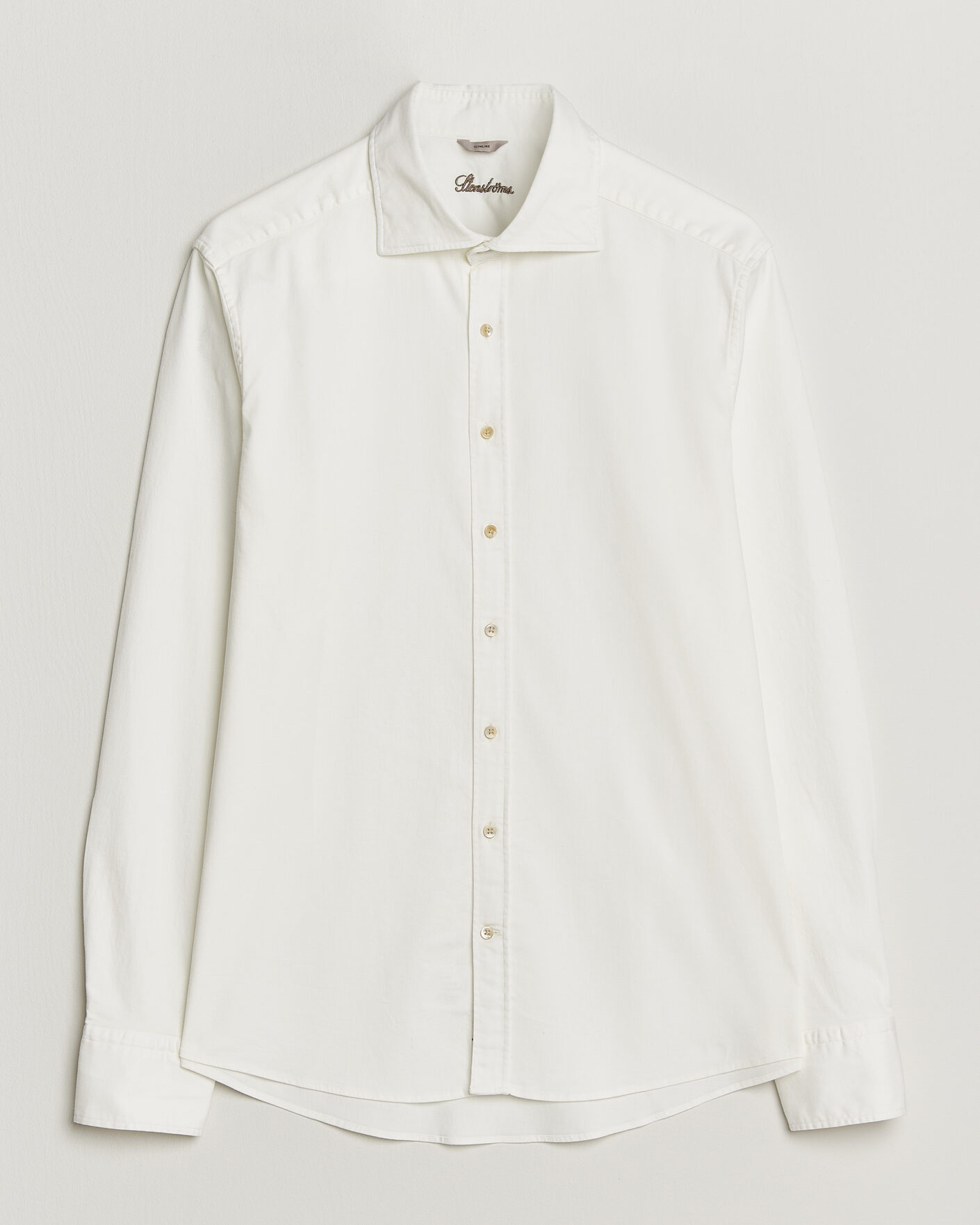 Men | Shirts | Stenströms | Slimline Garment Washed Shirt Off White Denim