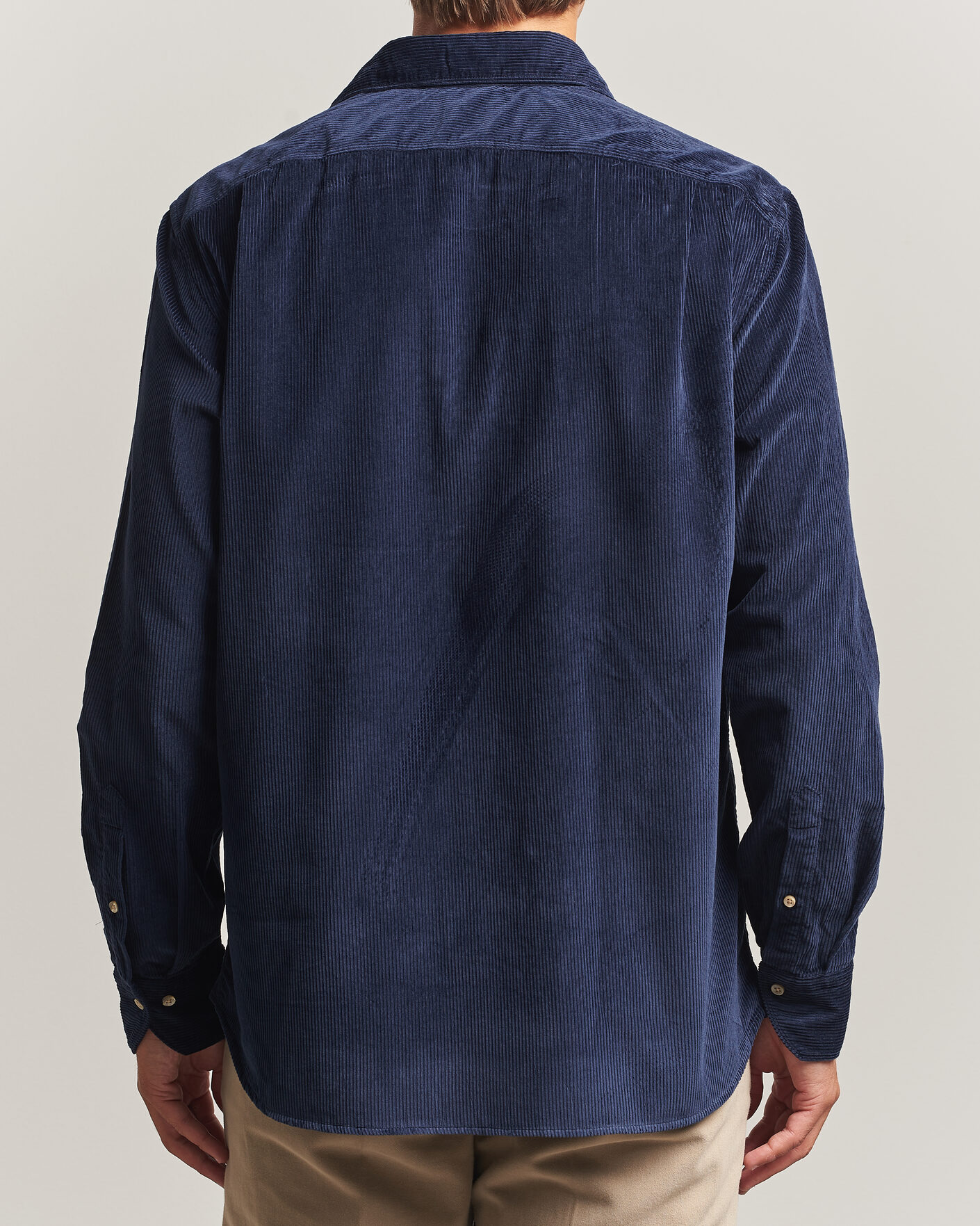 Men | Shirts | Stenströms | Regular Fit Cord Pocket Shirt Navy