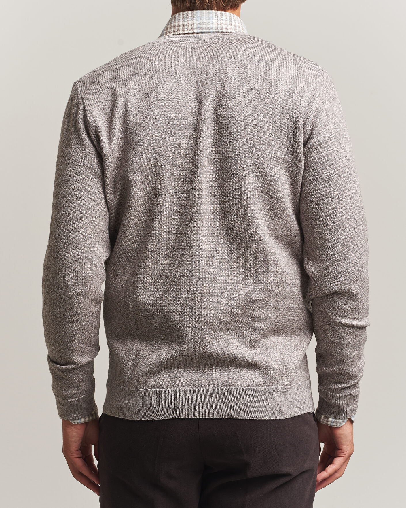 Men | Sweaters & Knitwear | Stenströms | Merino Jaquard Cardigan Beige