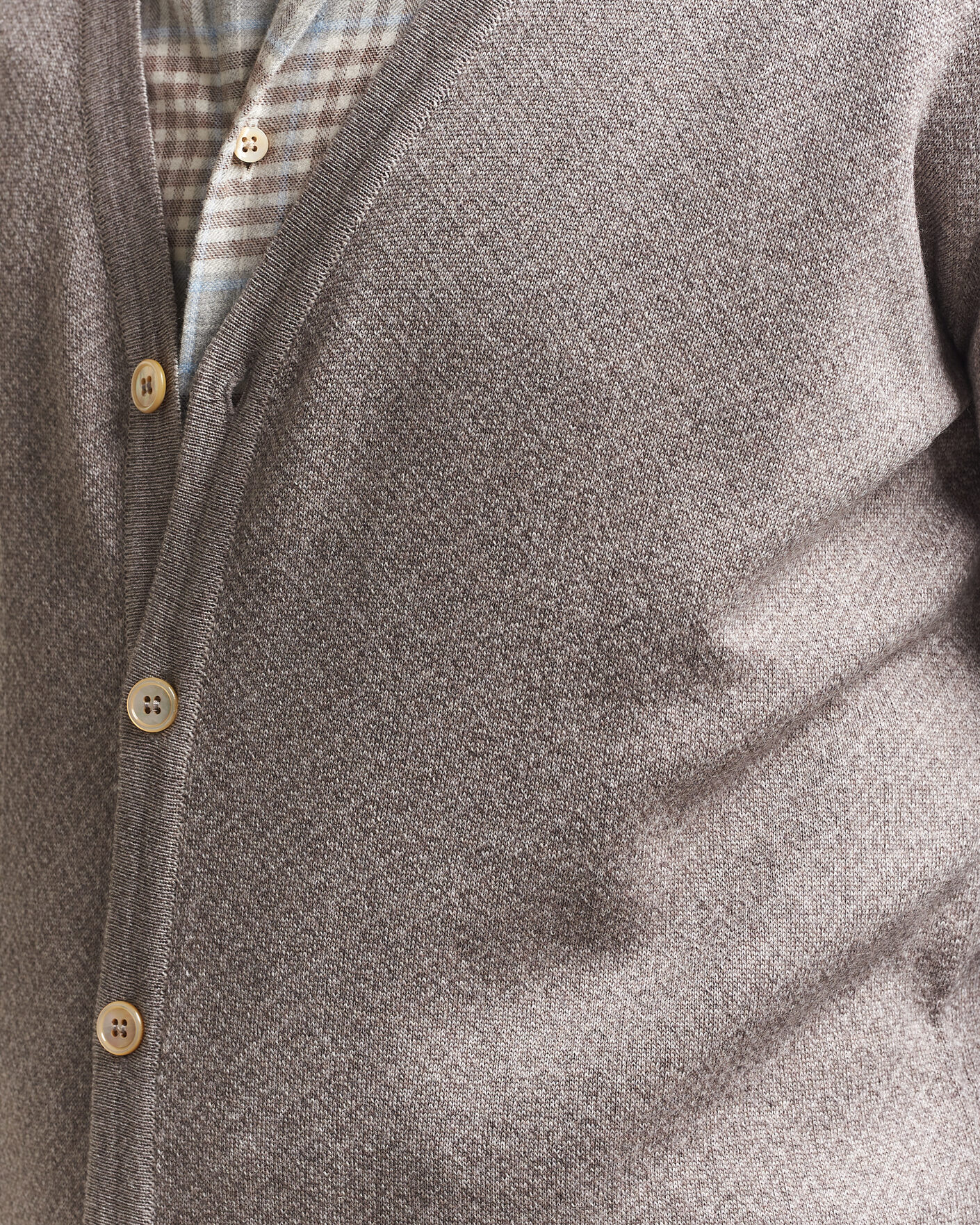 Men | Sweaters & Knitwear | Stenströms | Merino Jaquard Cardigan Beige