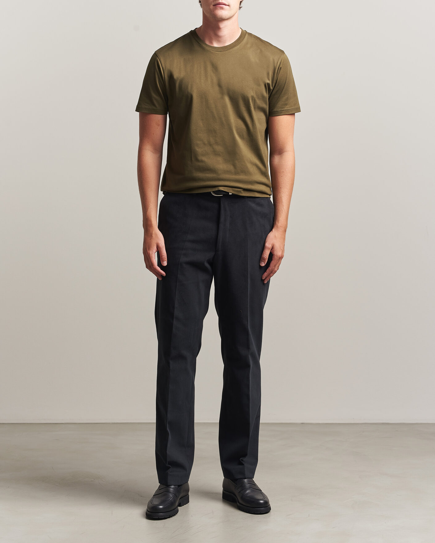 Men | T-Shirts | Sunspel | Riviera Midweight T-Shirt Loden Green