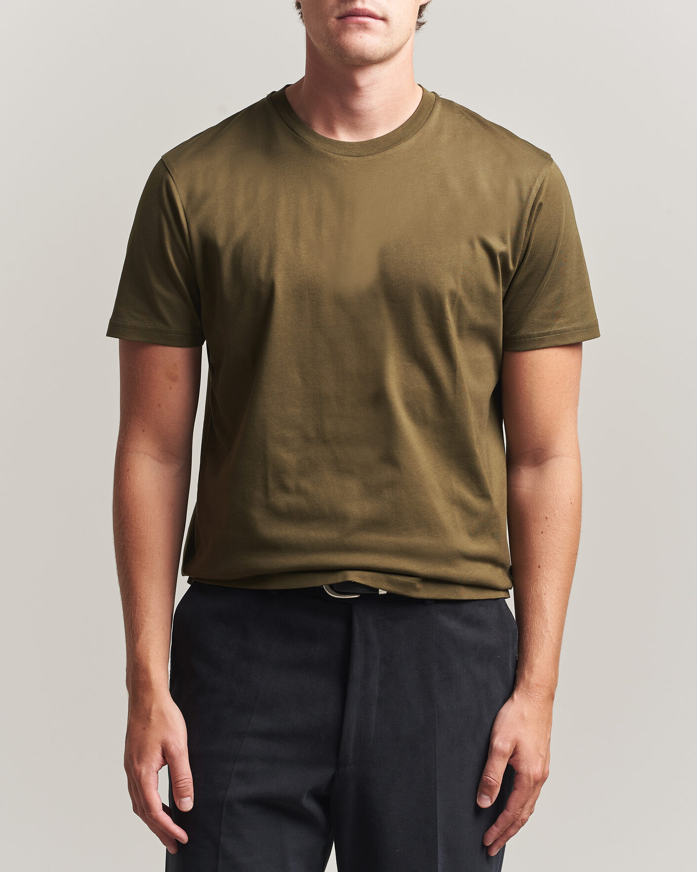 Men | T-Shirts | Sunspel | Riviera Midweight T-Shirt Loden Green
