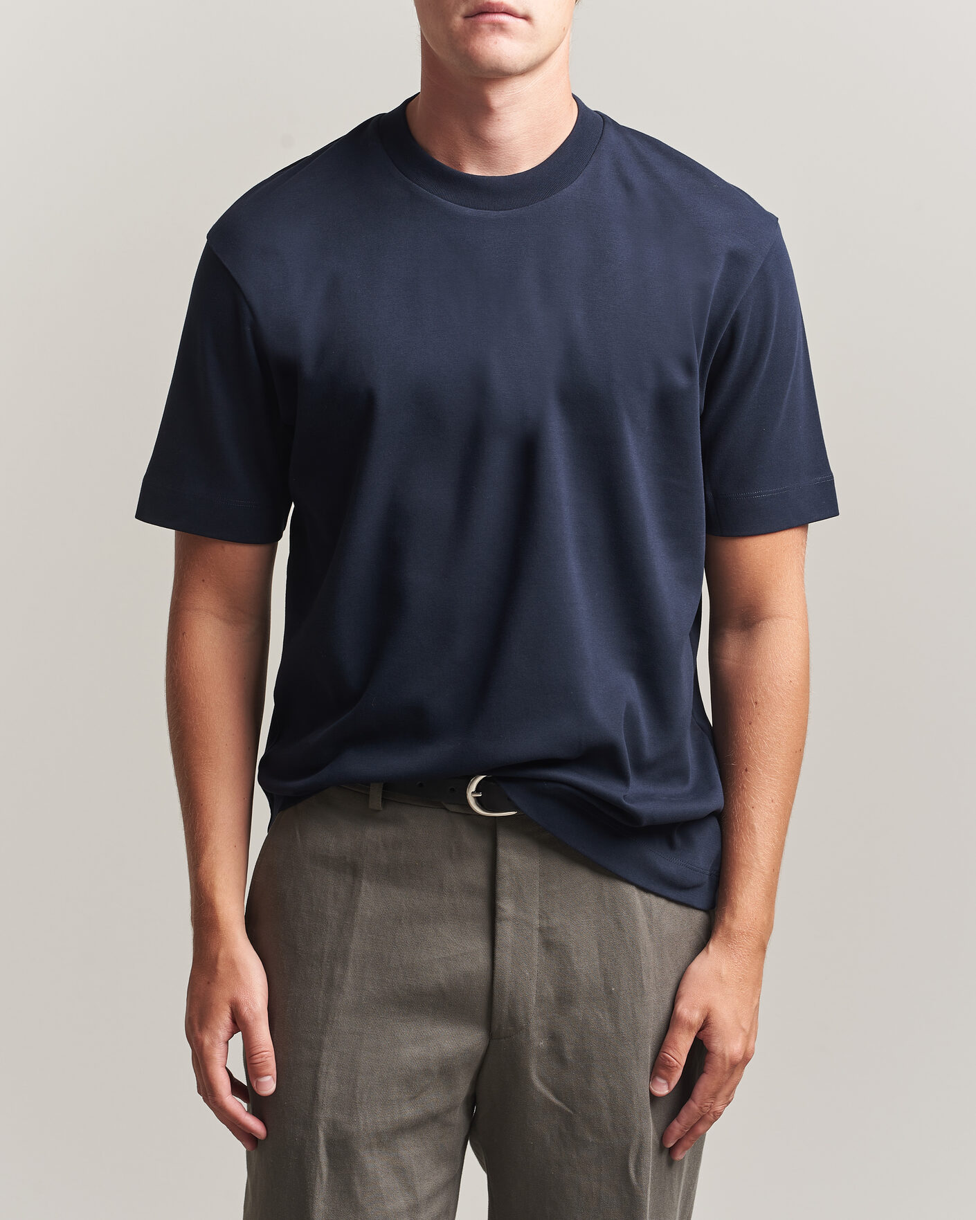 Sunspel Heavy Weight Supima Cotton T-Shirt Midnight Navy at