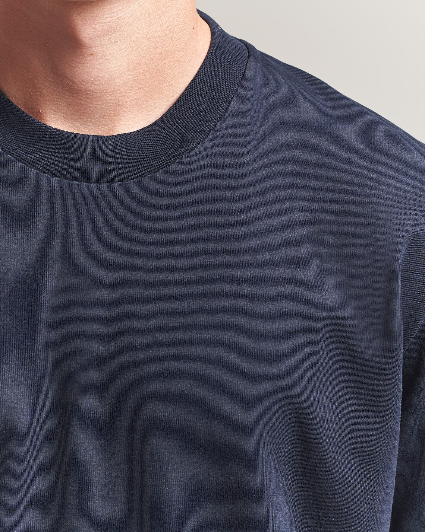 Men | T-Shirts | Sunspel | Heavy Weight Supima Cotton T-Shirt Midnight Navy