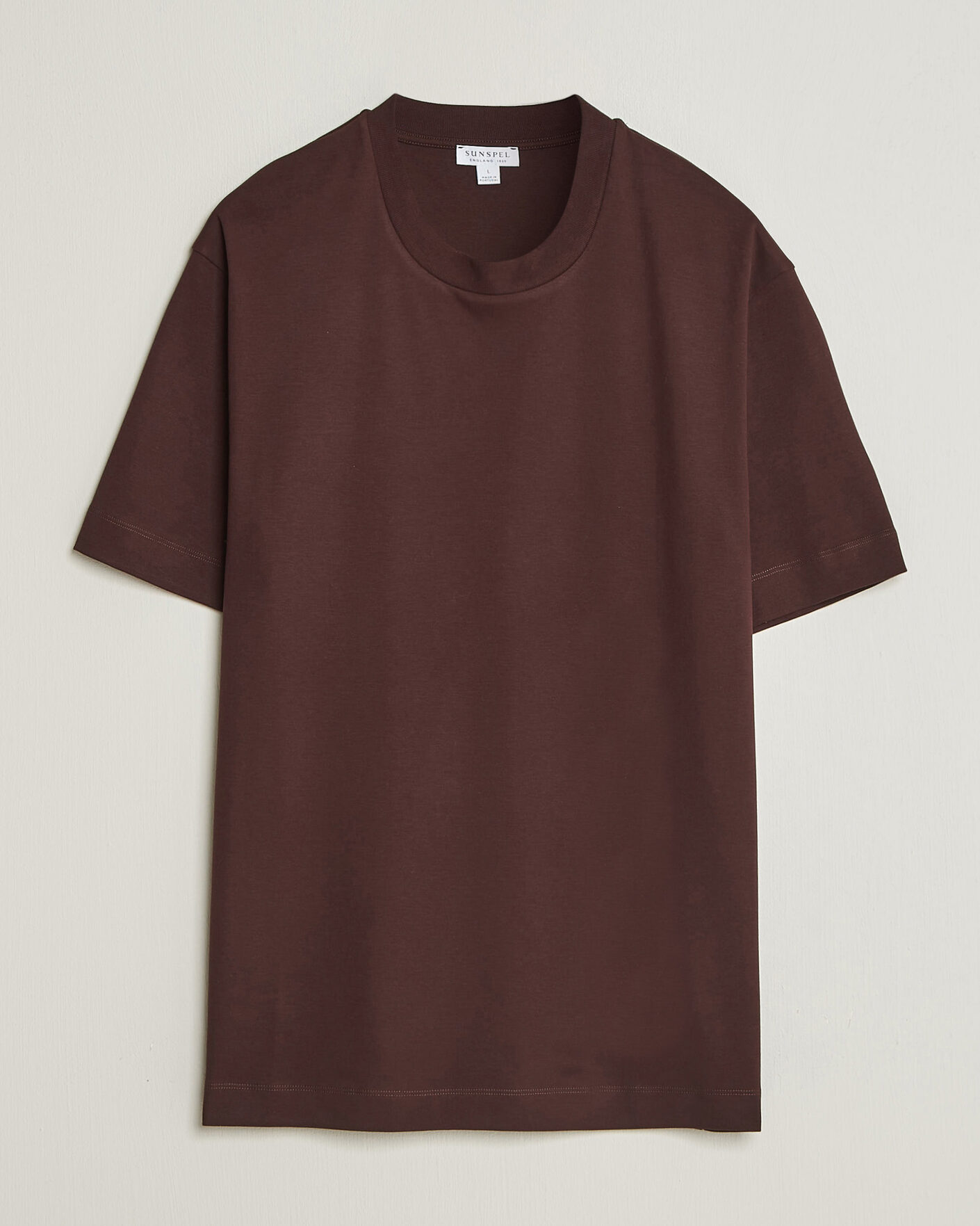 Men | T-Shirts | Sunspel | Heavy Weight Supima Cotton T-Shirt Dark Brown