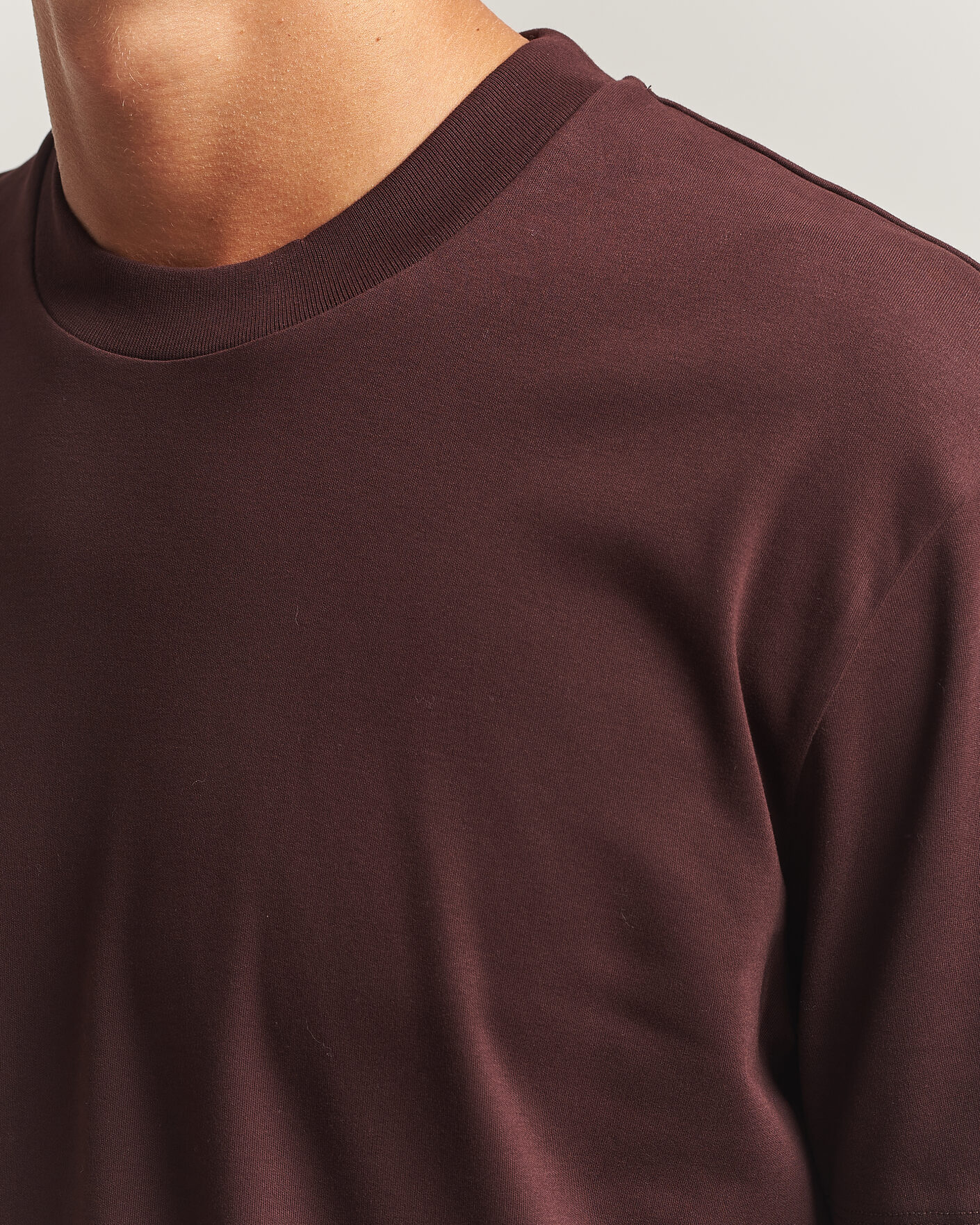 Men | T-Shirts | Sunspel | Heavy Weight Supima Cotton T-Shirt Dark Brown