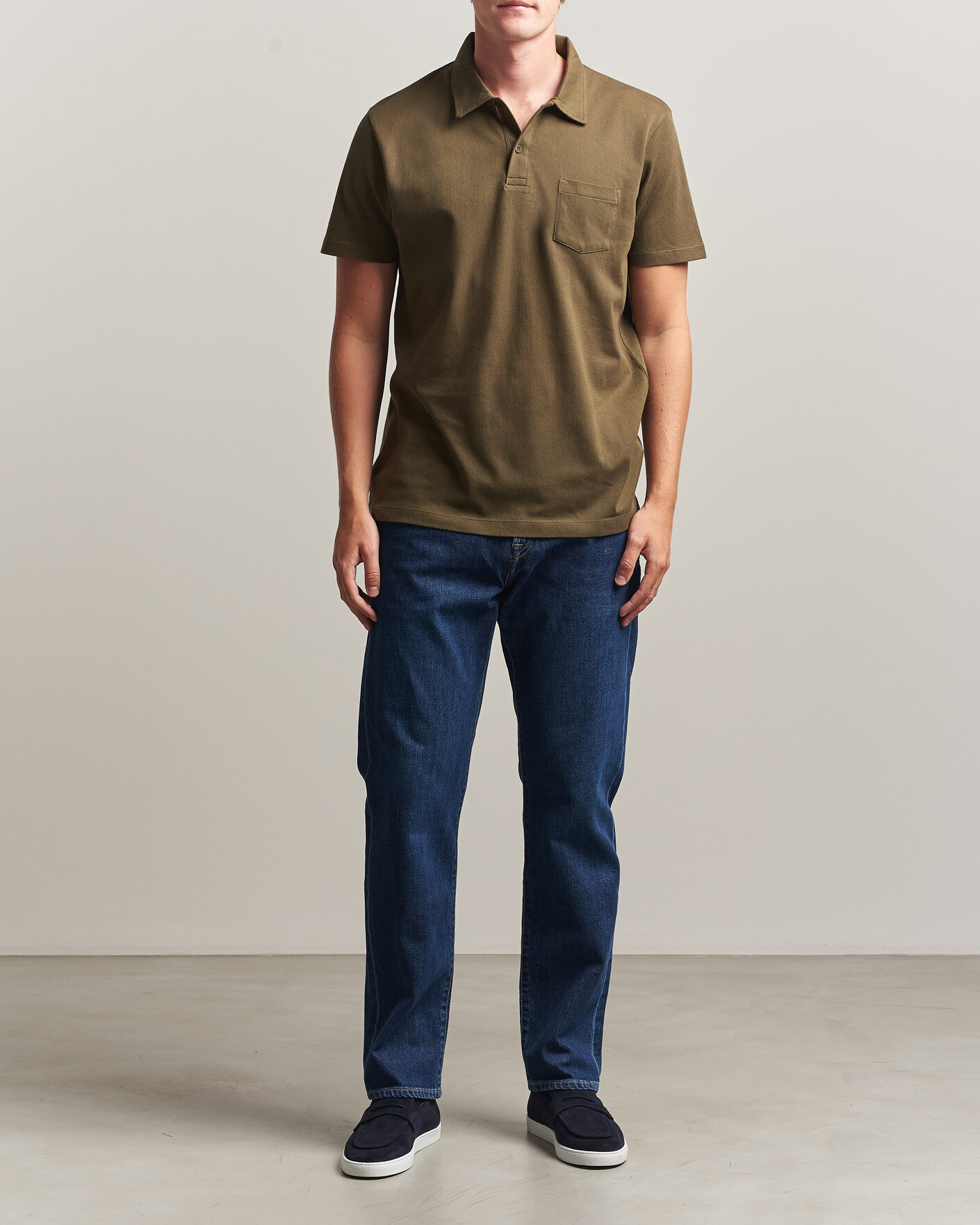Men | Polo Shirts | Sunspel | Riviera Polo Shirt Loden Green