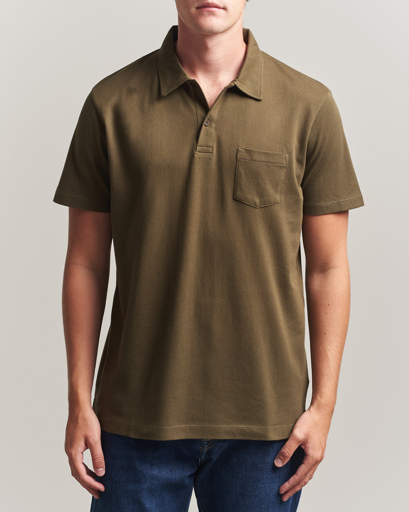 Men | Polo Shirts | Sunspel | Riviera Polo Shirt Loden Green