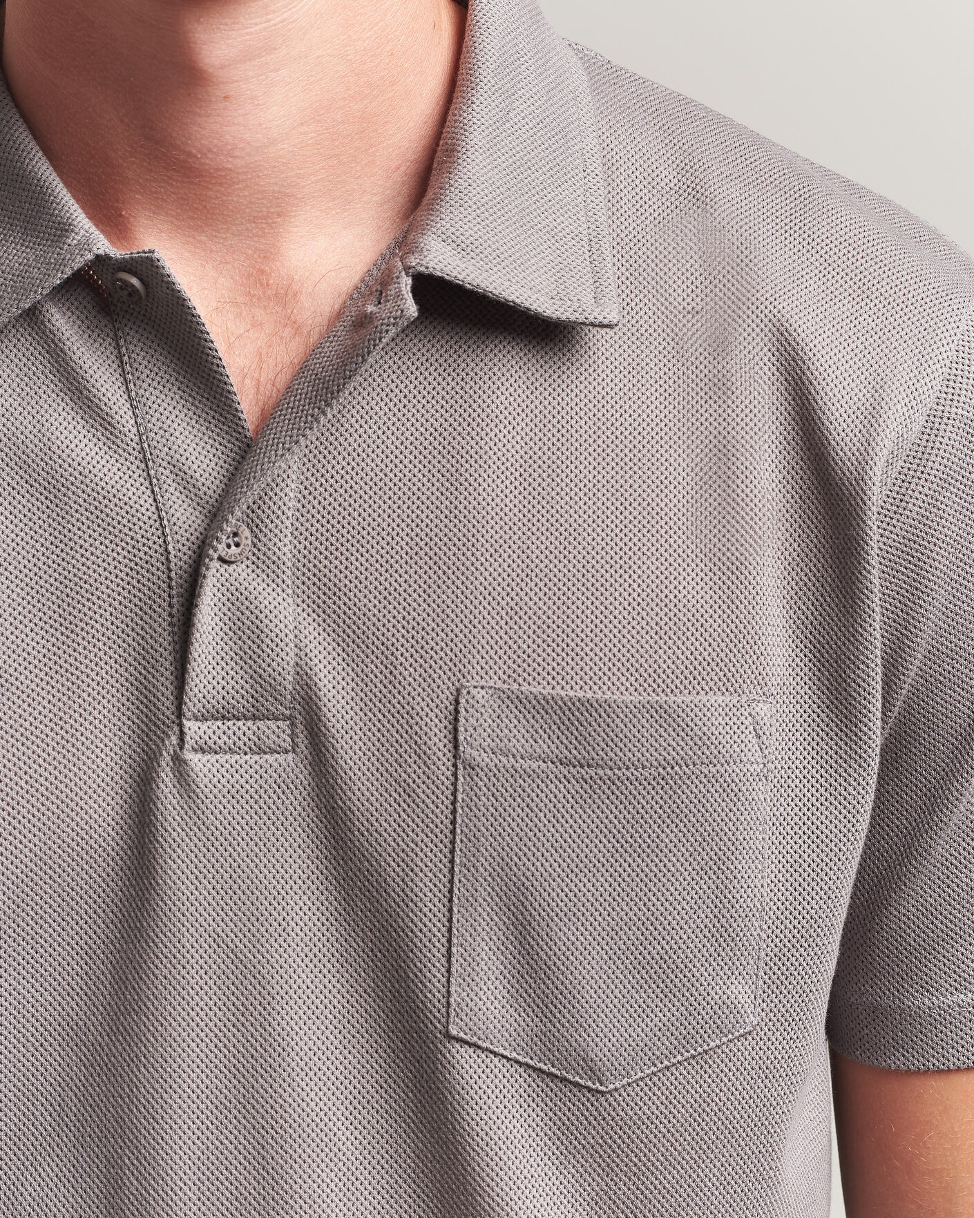 Men | Polo Shirts | Sunspel | Riviera Polo Shirt Smoke Grey