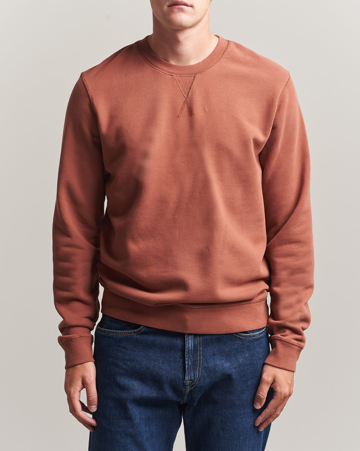 Men | Sweaters & Knitwear | Sunspel | Loopback Sweatshirt Dark Tabacco