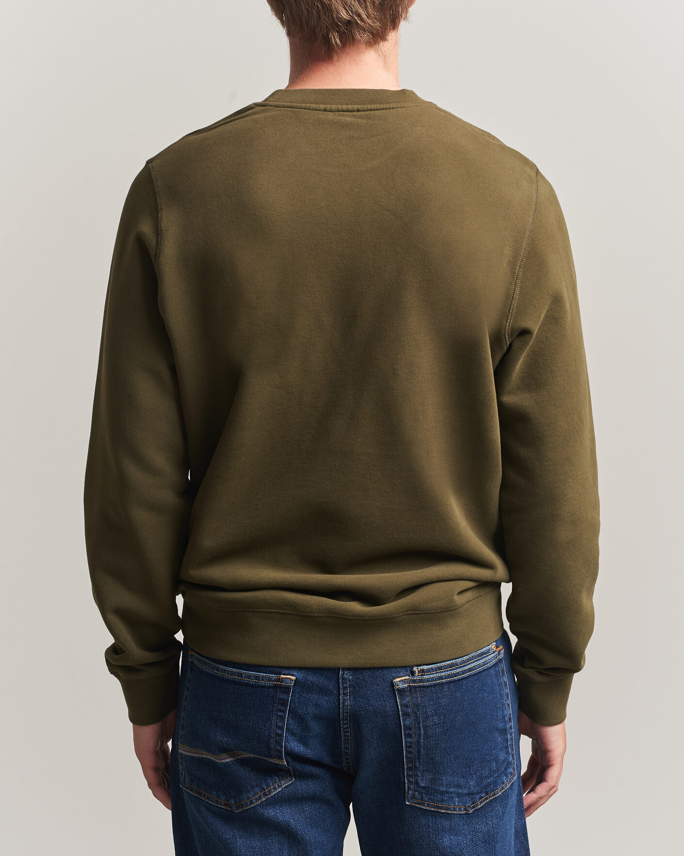 Men | Sweaters & Knitwear | Sunspel | Loopback Sweatshirt Loden Green