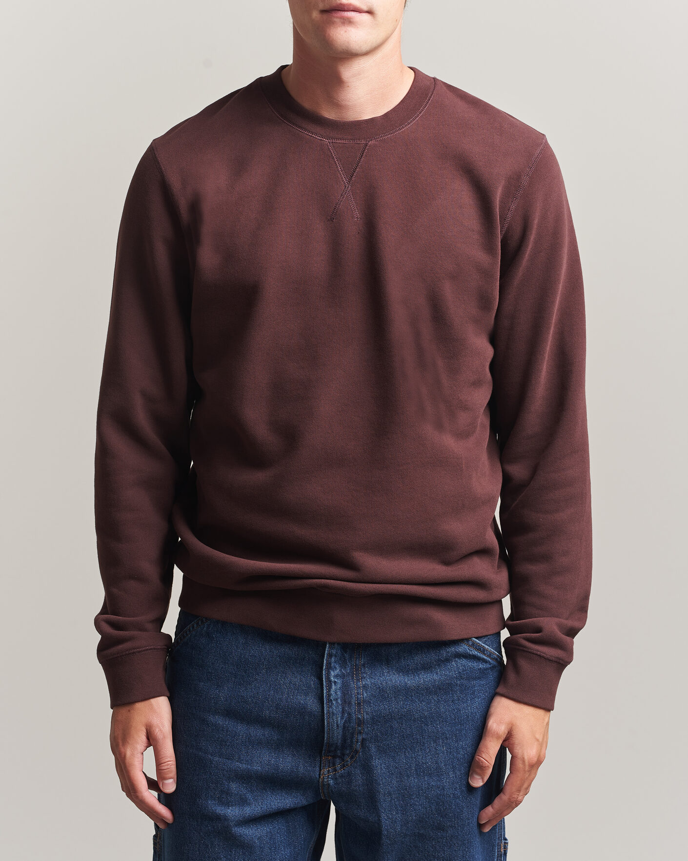 Men | Sweaters & Knitwear | Sunspel | Loopback Sweatshirt Dark Brown