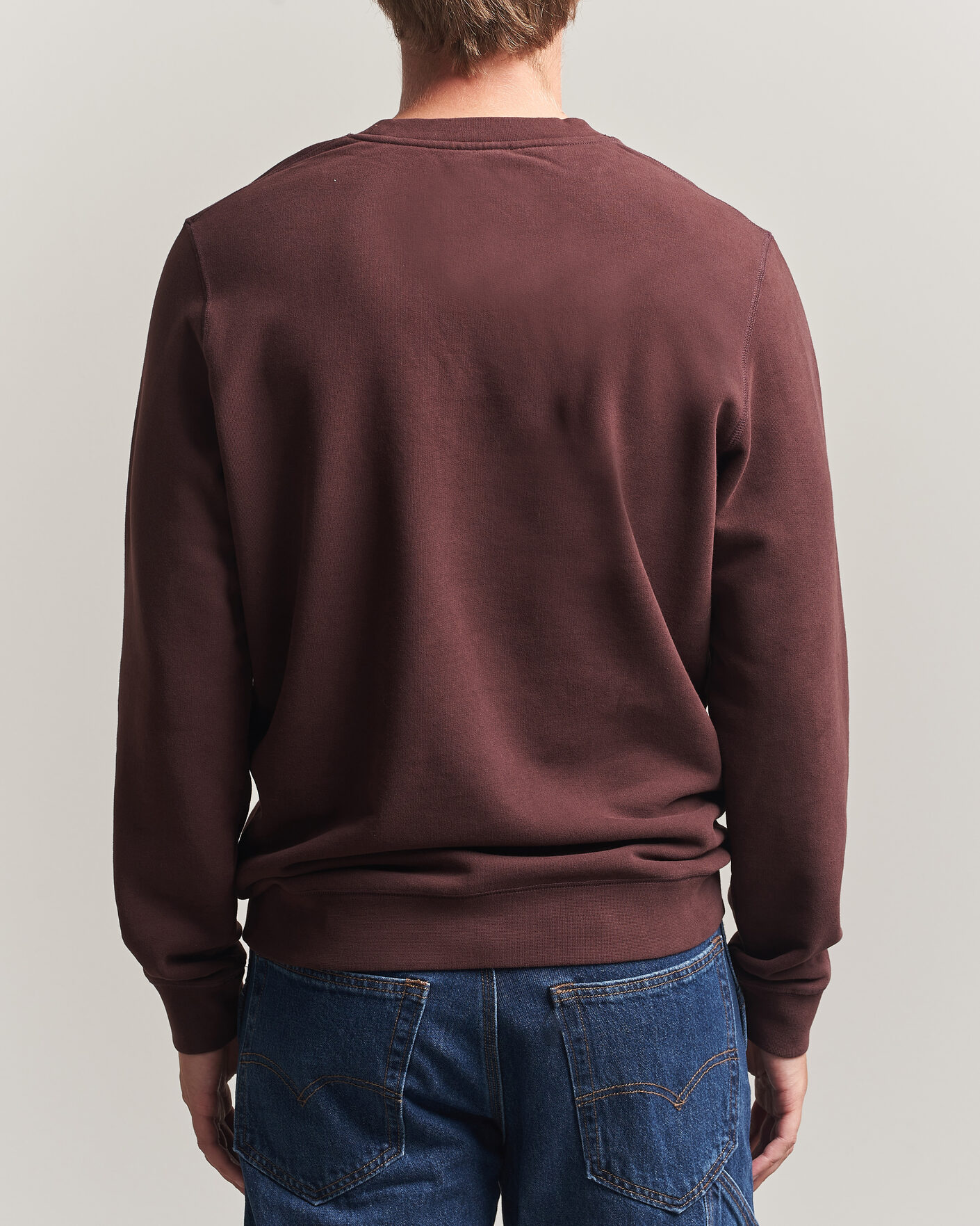 Men | Sweaters & Knitwear | Sunspel | Loopback Sweatshirt Dark Brown