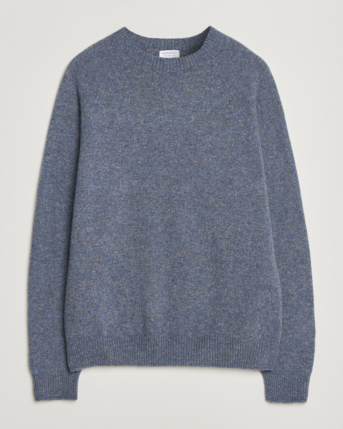 Men | Sweaters & Knitwear | Sunspel | Lambswool Crew Neck Denim Twist