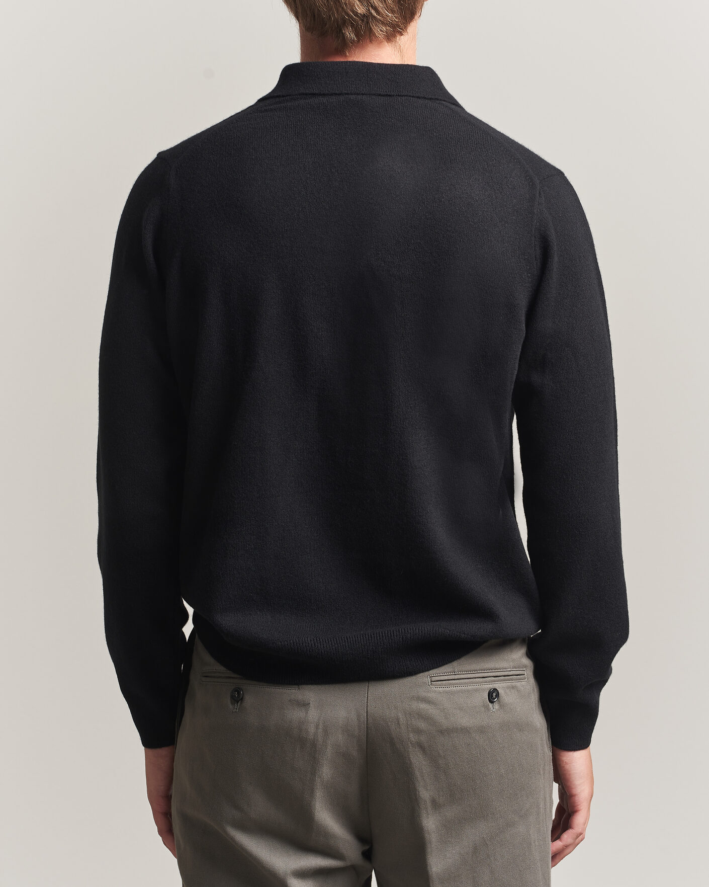 Men | Sweaters & Knitwear | Sunspel | Cashmere Polo Black