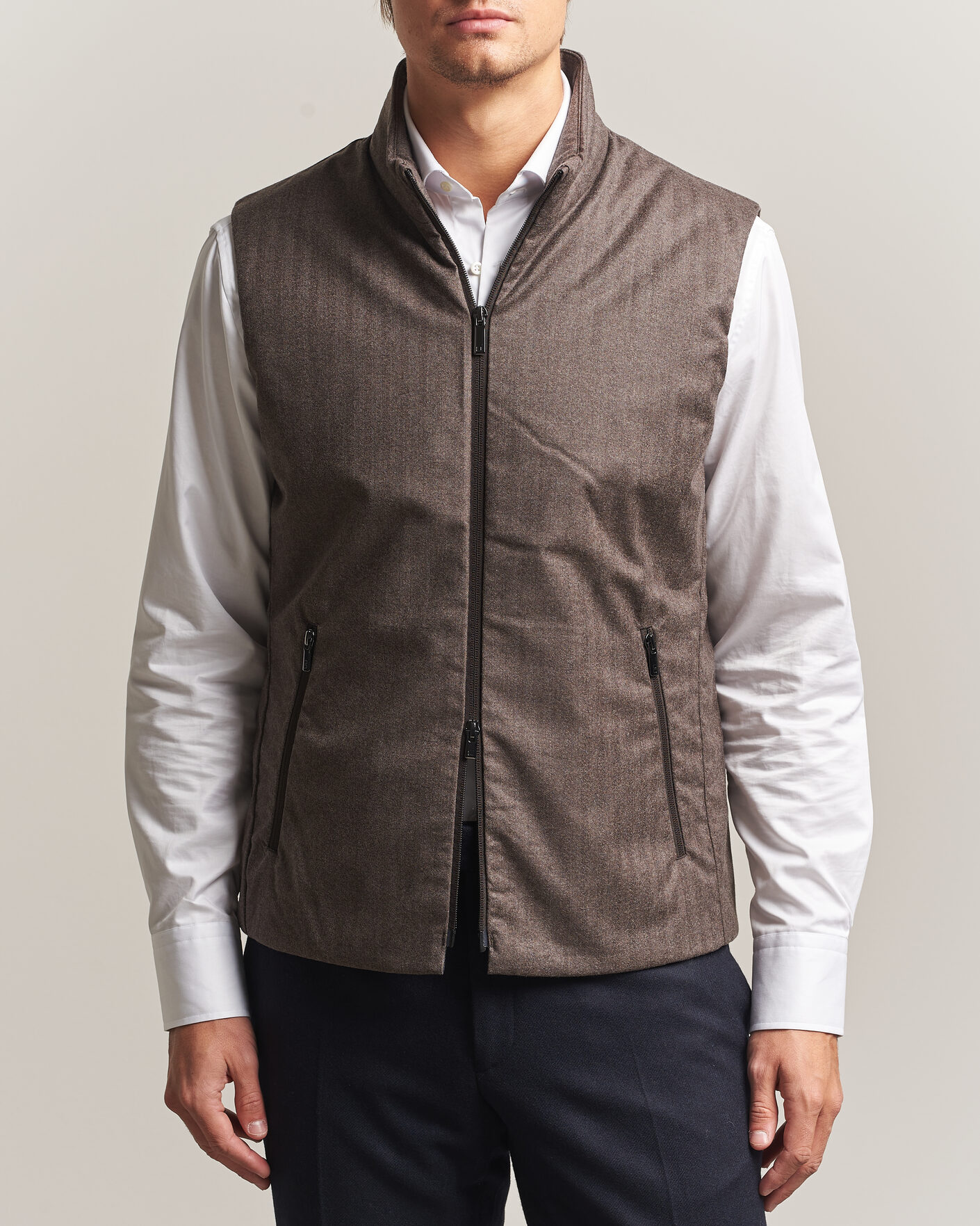 Men | Gilets | UBR | Raptor Lightweight Vest Savile Brown Herringbone