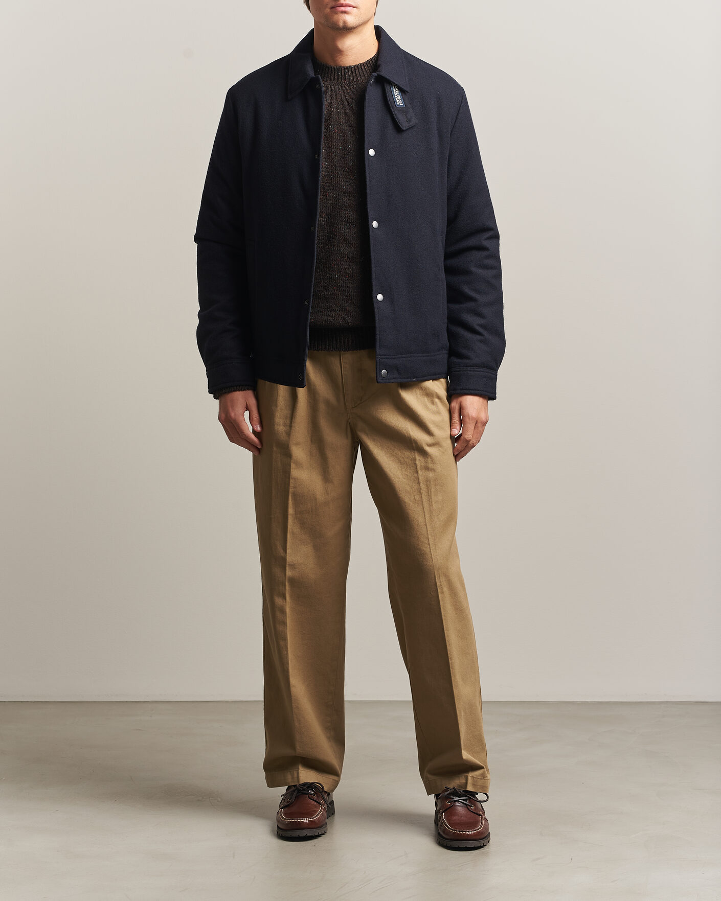 Men | Coats & Jackets | Woolrich | Wool Light Padded Keating Shirt Jacket Melton Blue