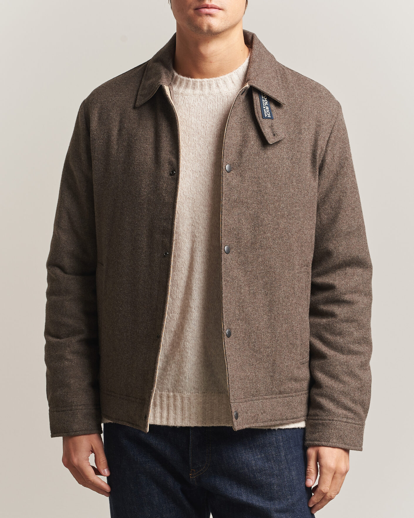 Men | Coats & Jackets | Woolrich | Wool Light Padded Keating Shirt Jacket Falcon