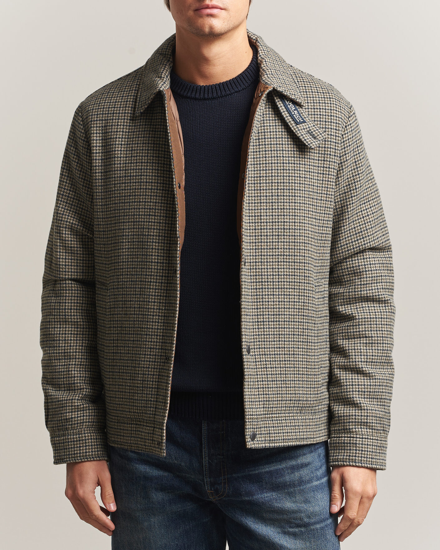Men | Coats & Jackets | Woolrich | Wool Check Light Padded Keating Shirt Jacket Brown